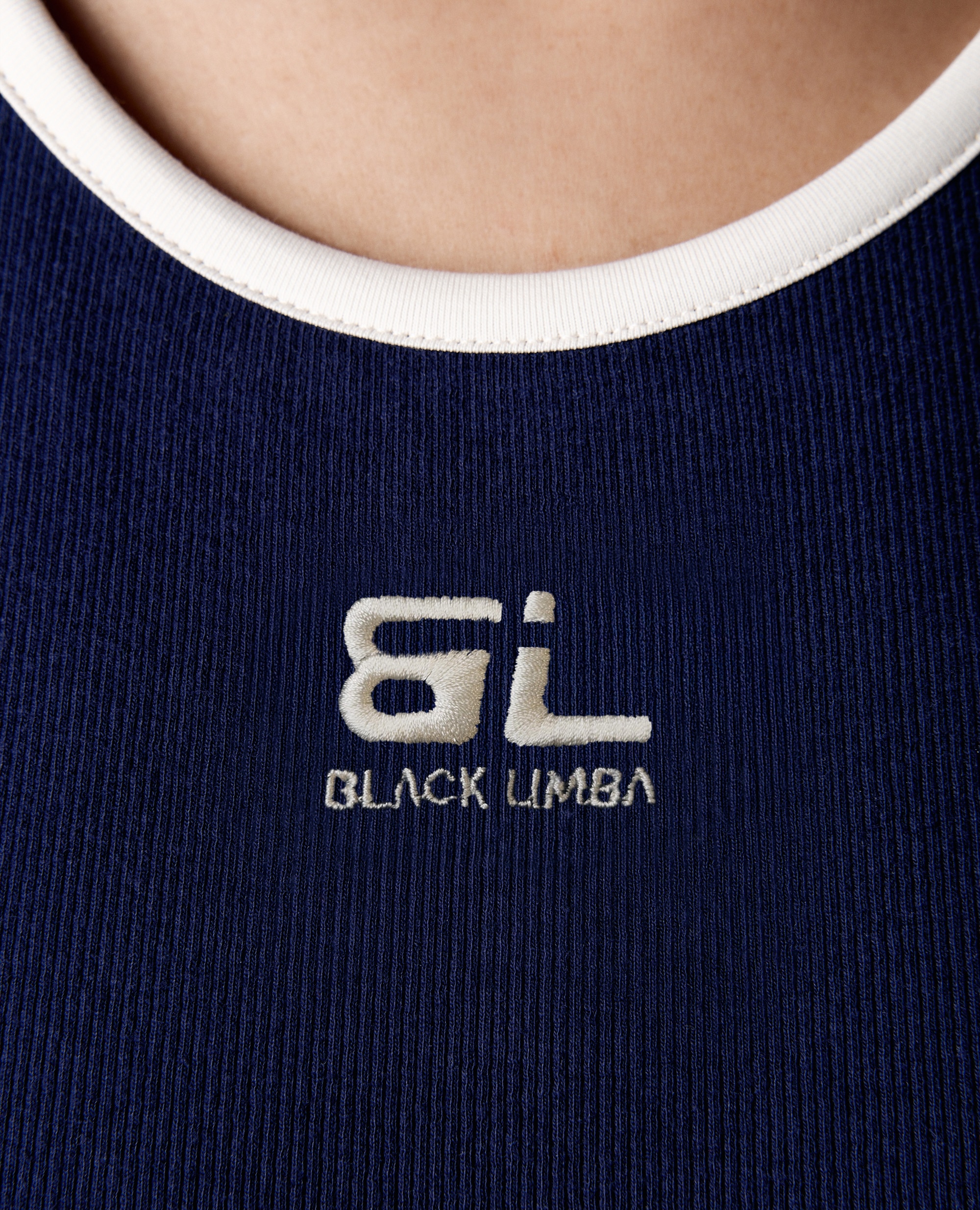 T-shirt Desportiva sem Mangas de Canelado Azul-marinho-4