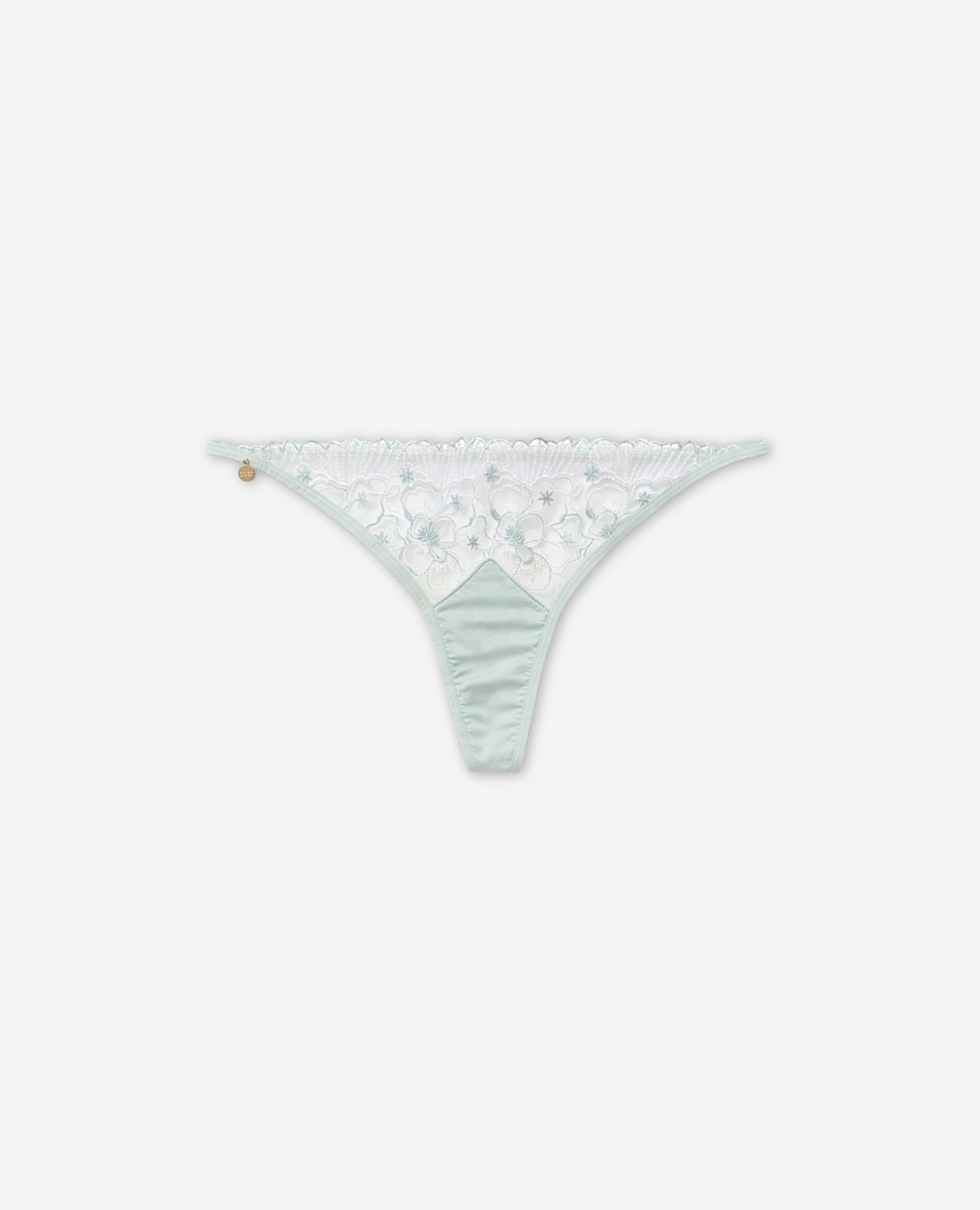 Cueca de Tule Bordado e Microfibra Verde-acinzentado-8