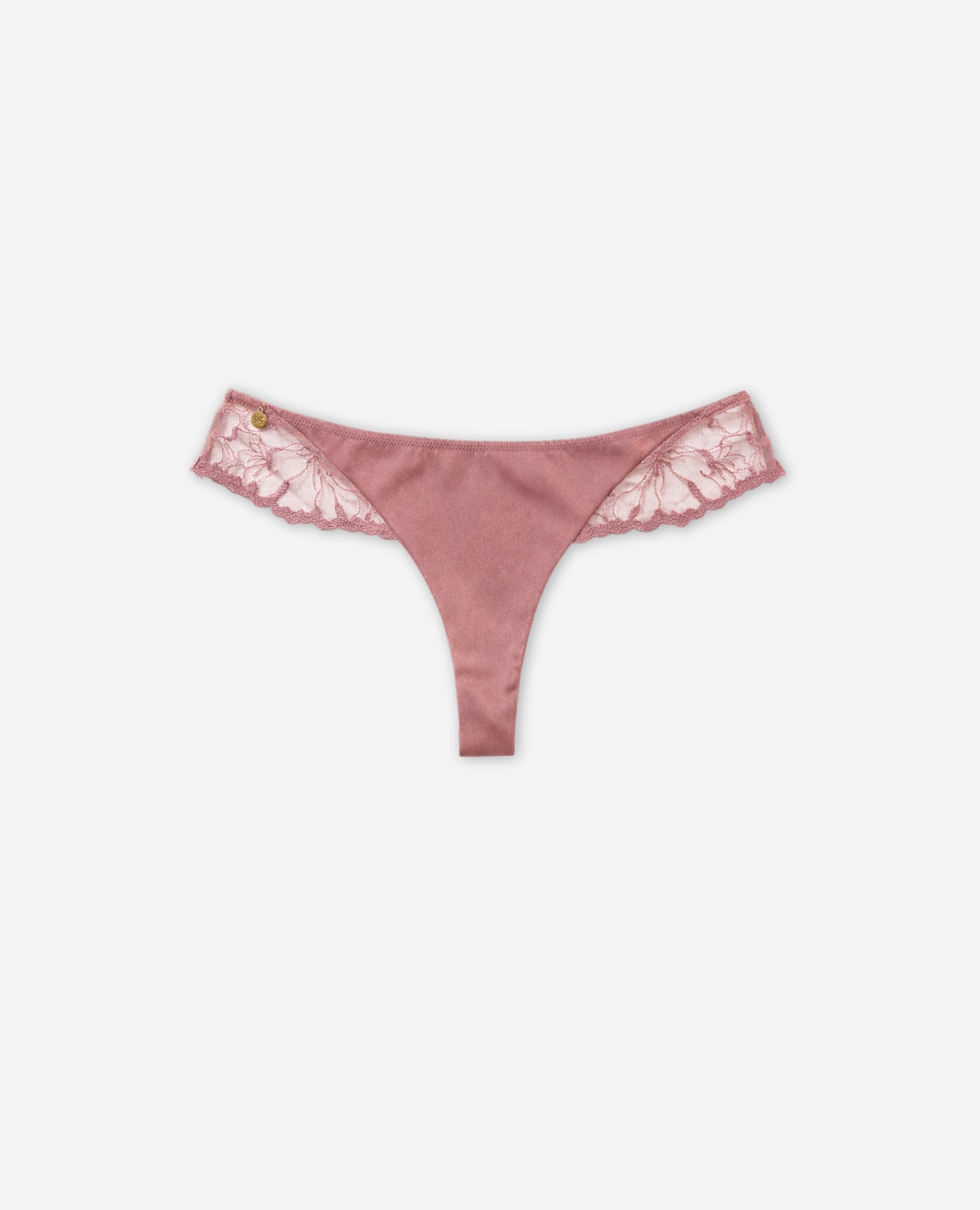Cueca Brasileira de Renda Semitransparente Rosa-6