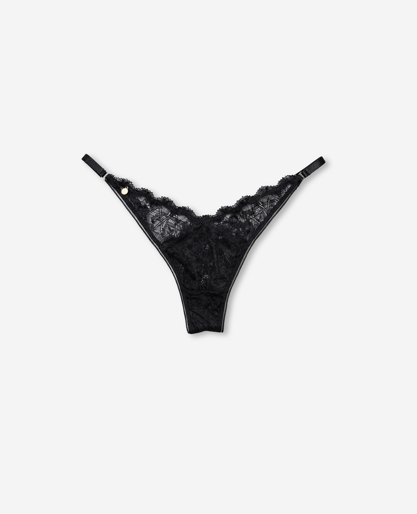 Cueca Brasileira de Renda Suave Preto-8