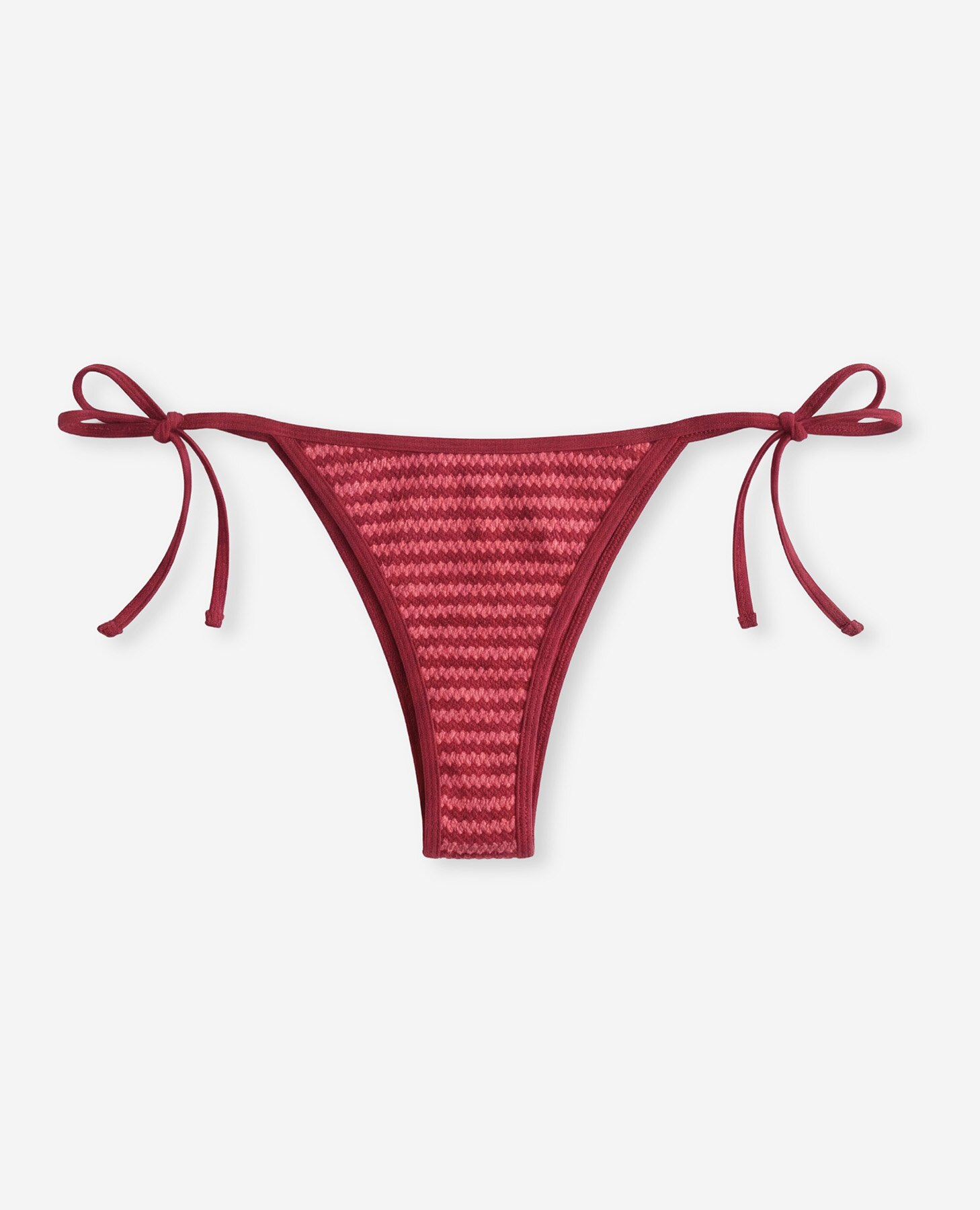 Cueca de Biquíni Brasileira em Jacquard Bicolor Reversível Bordeaux-8