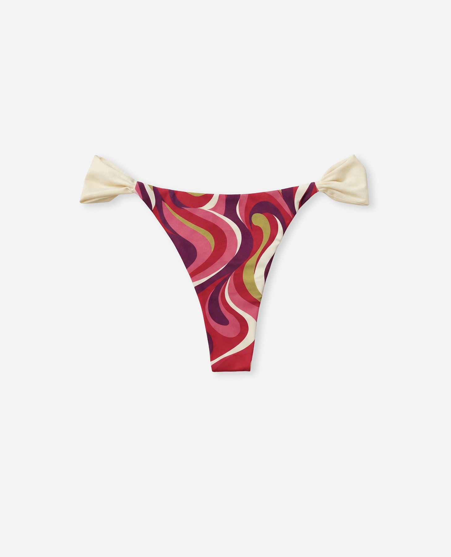 Cueca de Biquíni Brasileira com Estampado Retro em Bordeaux Bordeaux-6