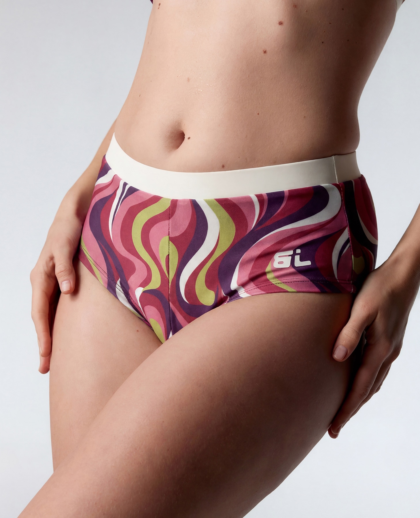 Imagem 0 de Cueca de Biquíni Culotte com Estampado Retro em Bordeaux