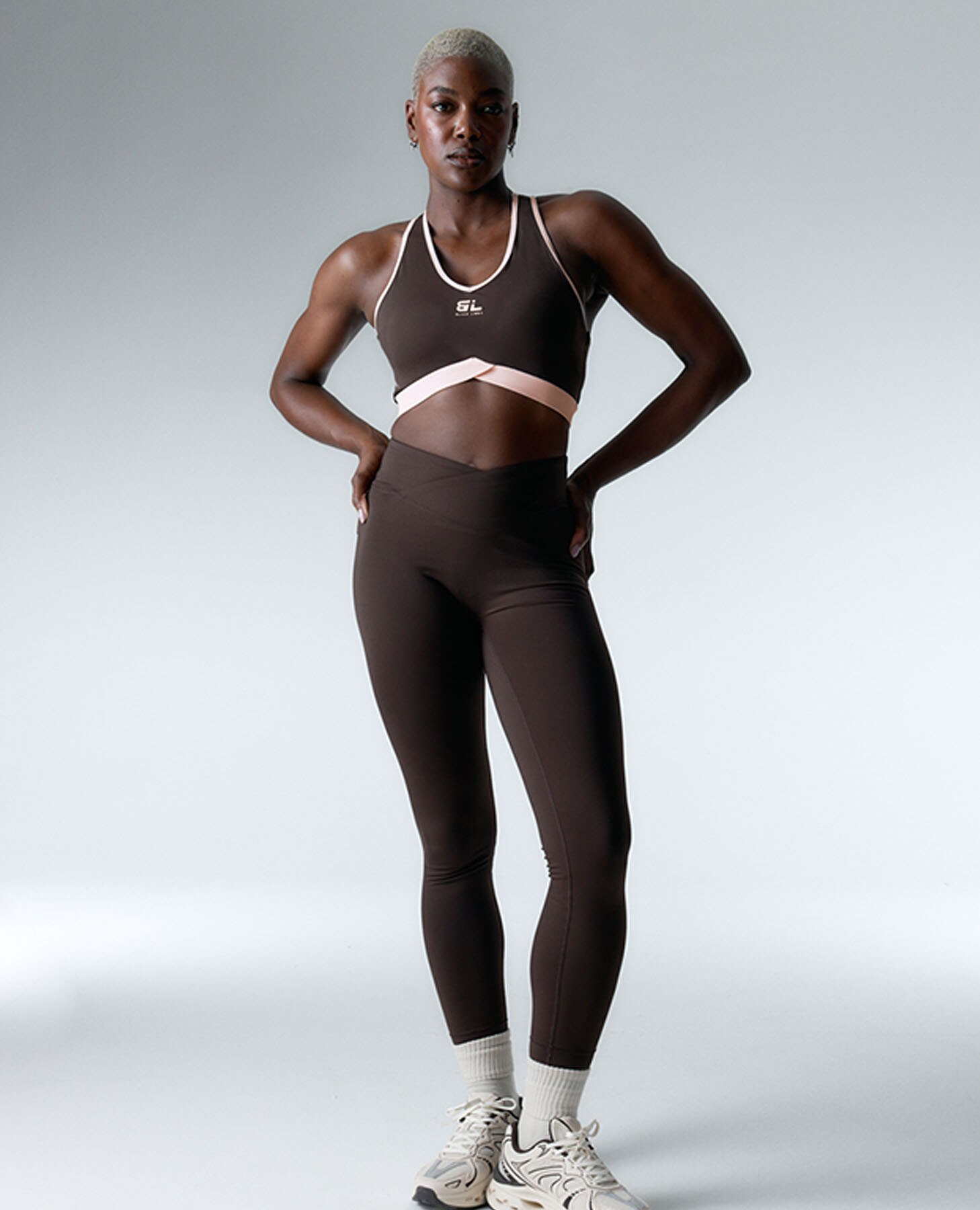 Soutien Desportivo Compressivo de Sustentação Média Castanho-chocolate-6