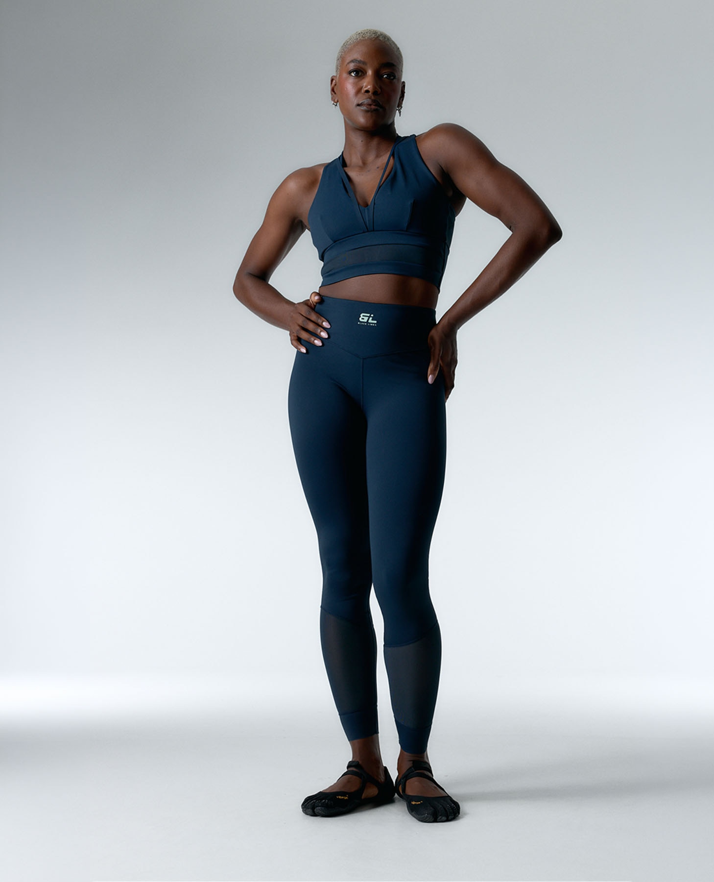 Soutien Desportivo Compressivo de Sustentação Média Azul-5