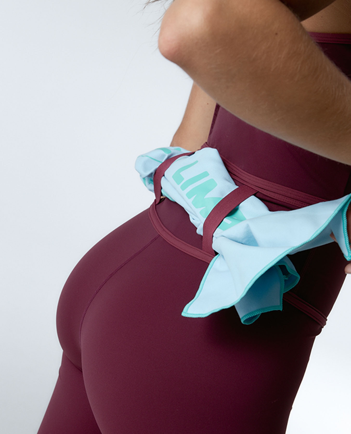 Leggings Desportivas Recortáveis de Suporte Médio Bordeaux-4