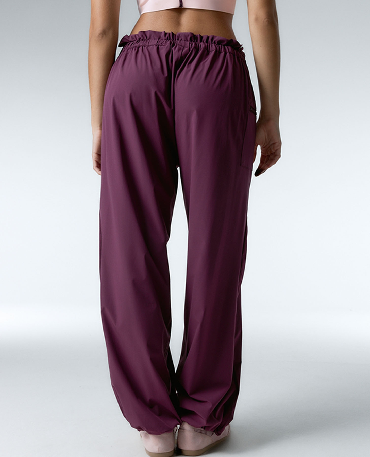 Leggings Desportivos de Tecido Leve e Bainha Regulável Bordeaux-2