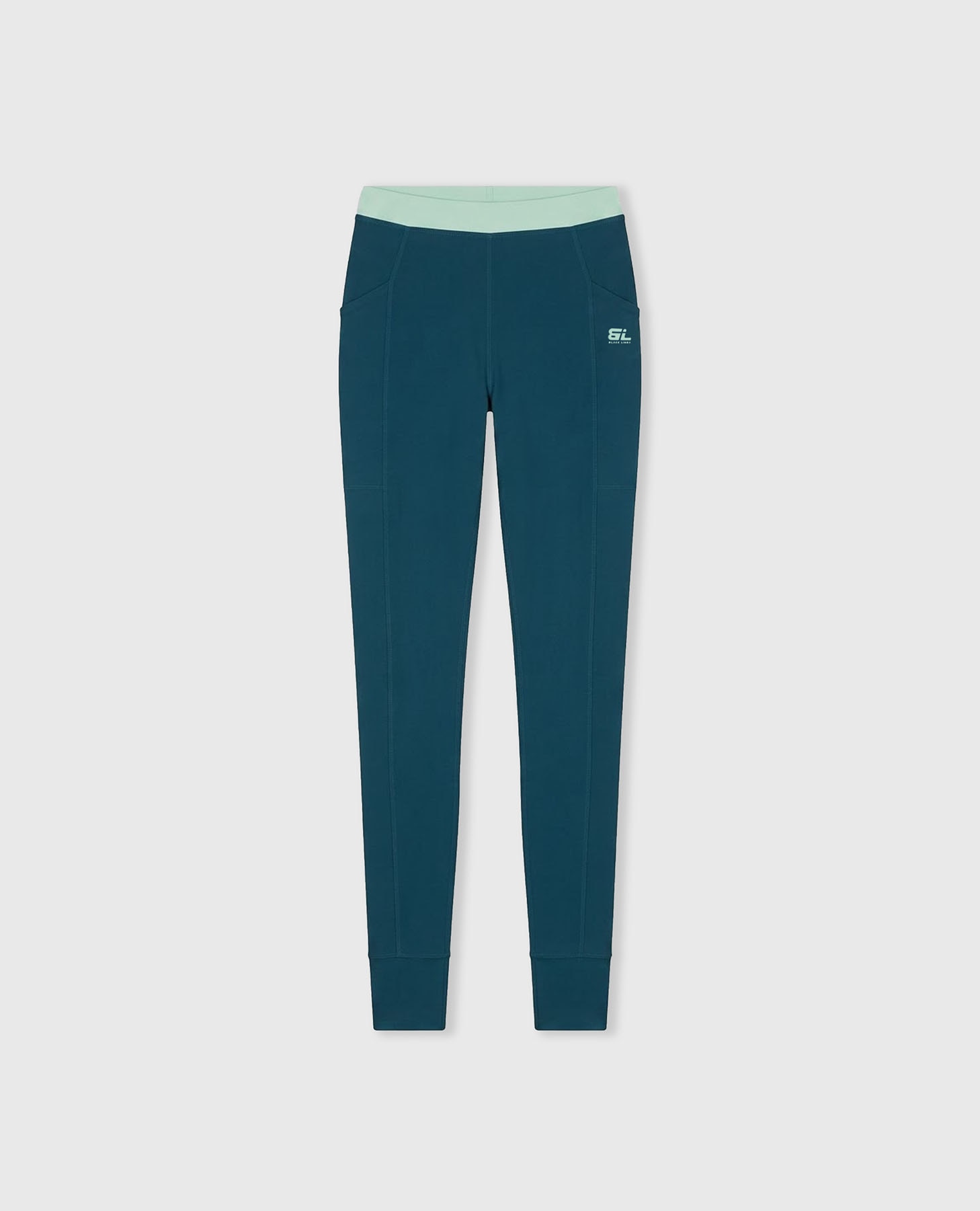 Leggings Desportivos com Painéis Laterais de Suporte Médio Azul / Verde-8