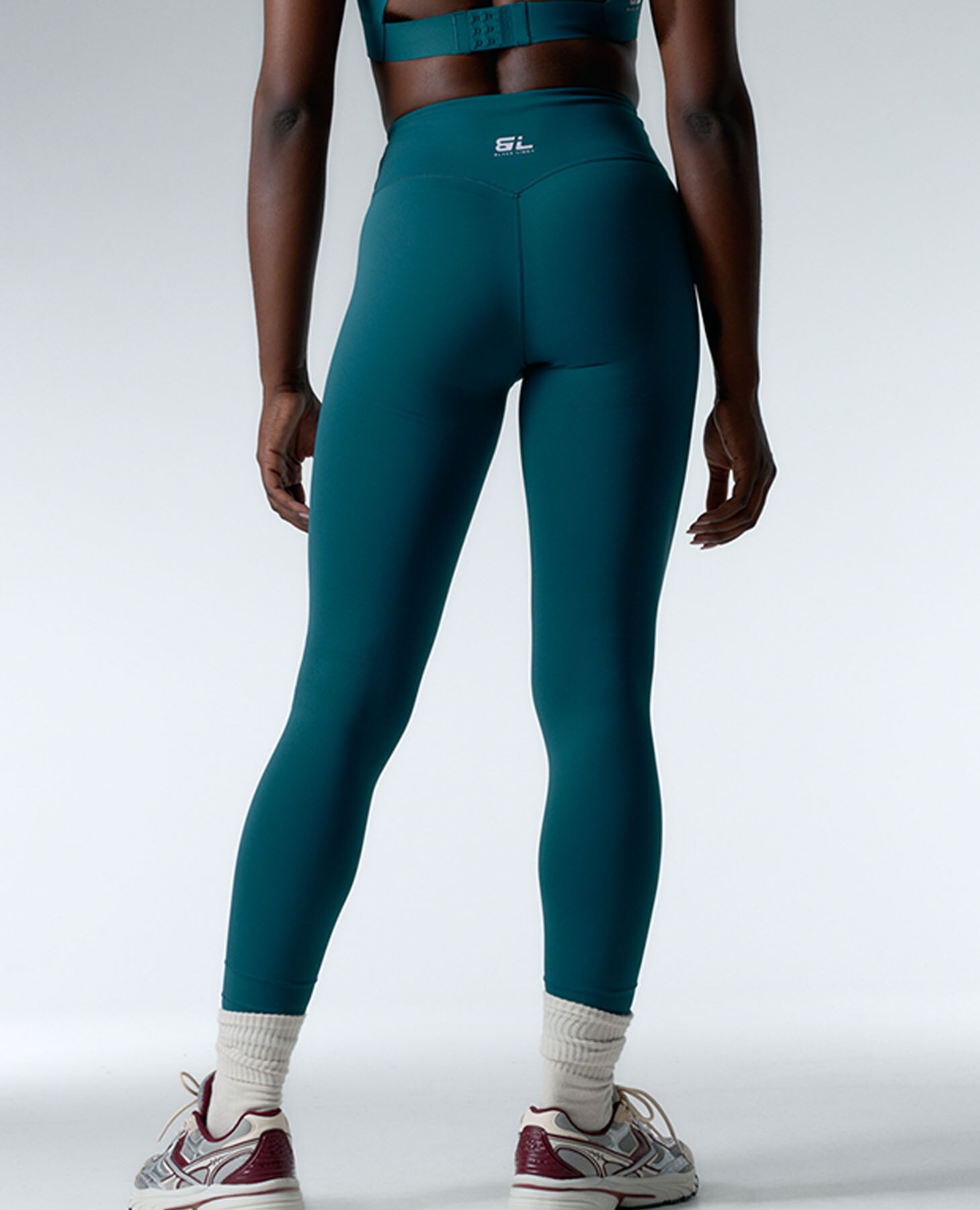 Leggings Desportivos Compressivos com Bainhas Recortáveis Verde-2