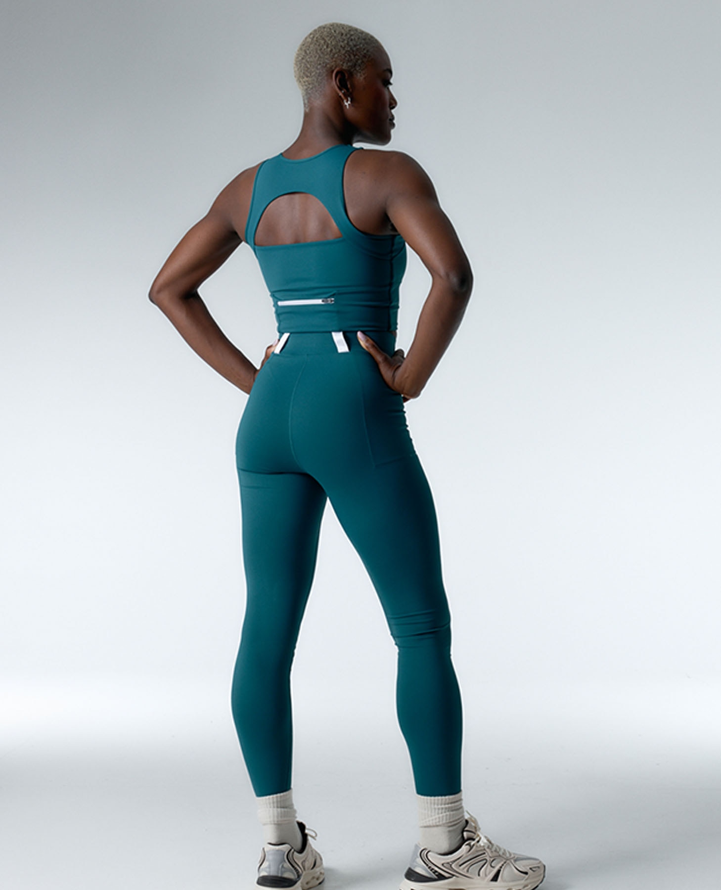 Soutien Desportivo Compressivo de Sustentação Alta Verde-6