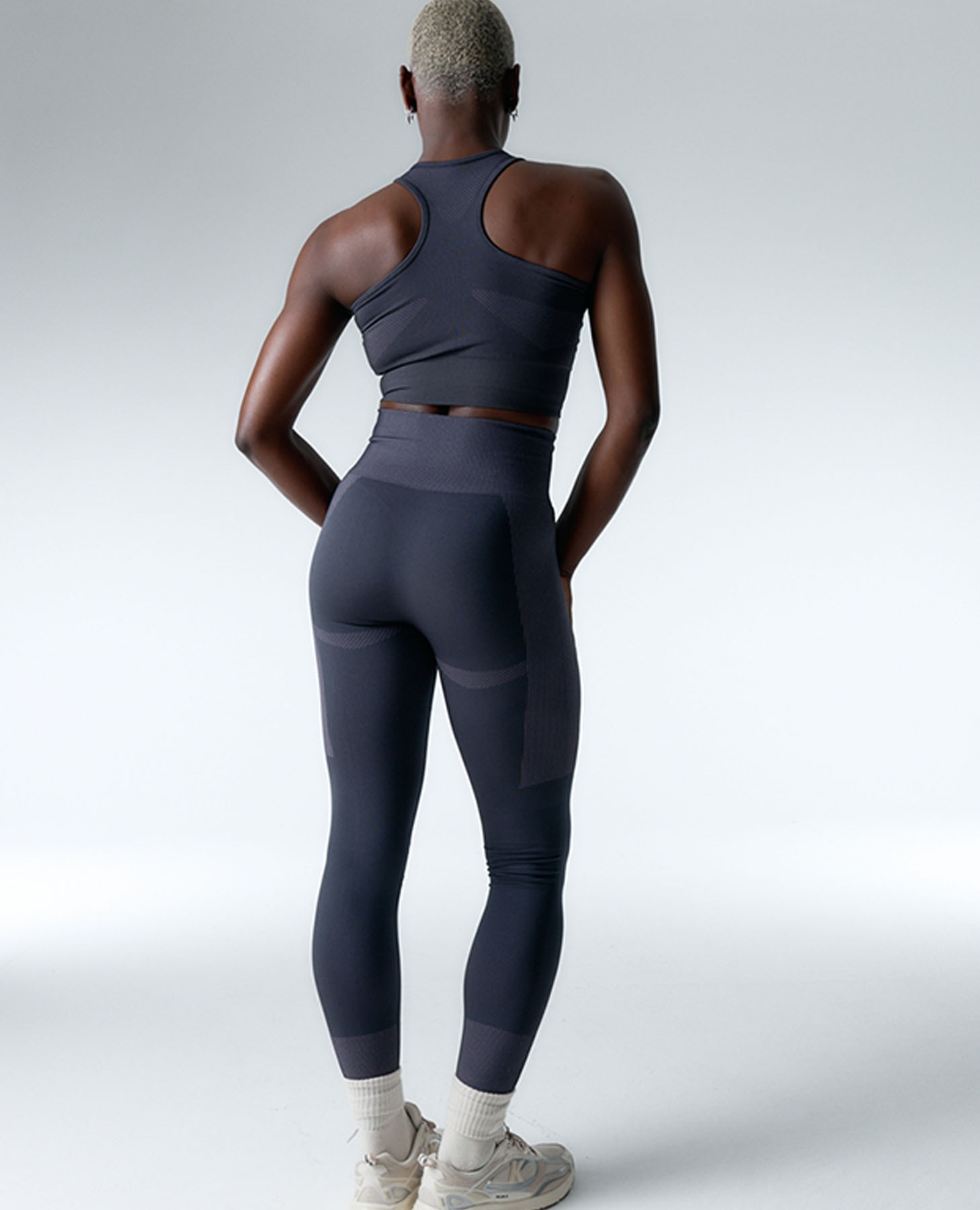 Leggings Desportivos Seamless Compresivo Cinzento-6