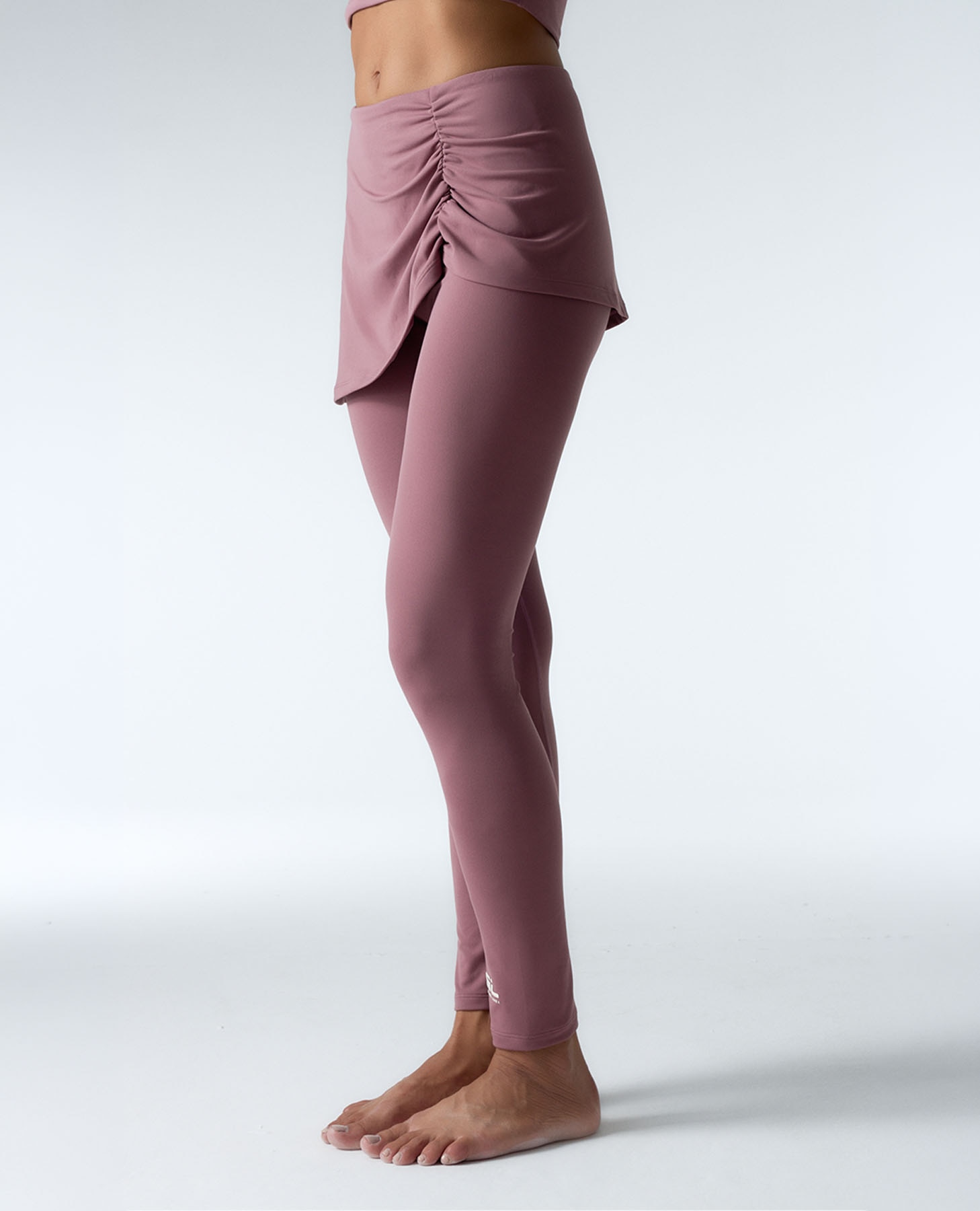 Leggings Desportivos Efeito Pêssego de Suporte Médio Rosa-4