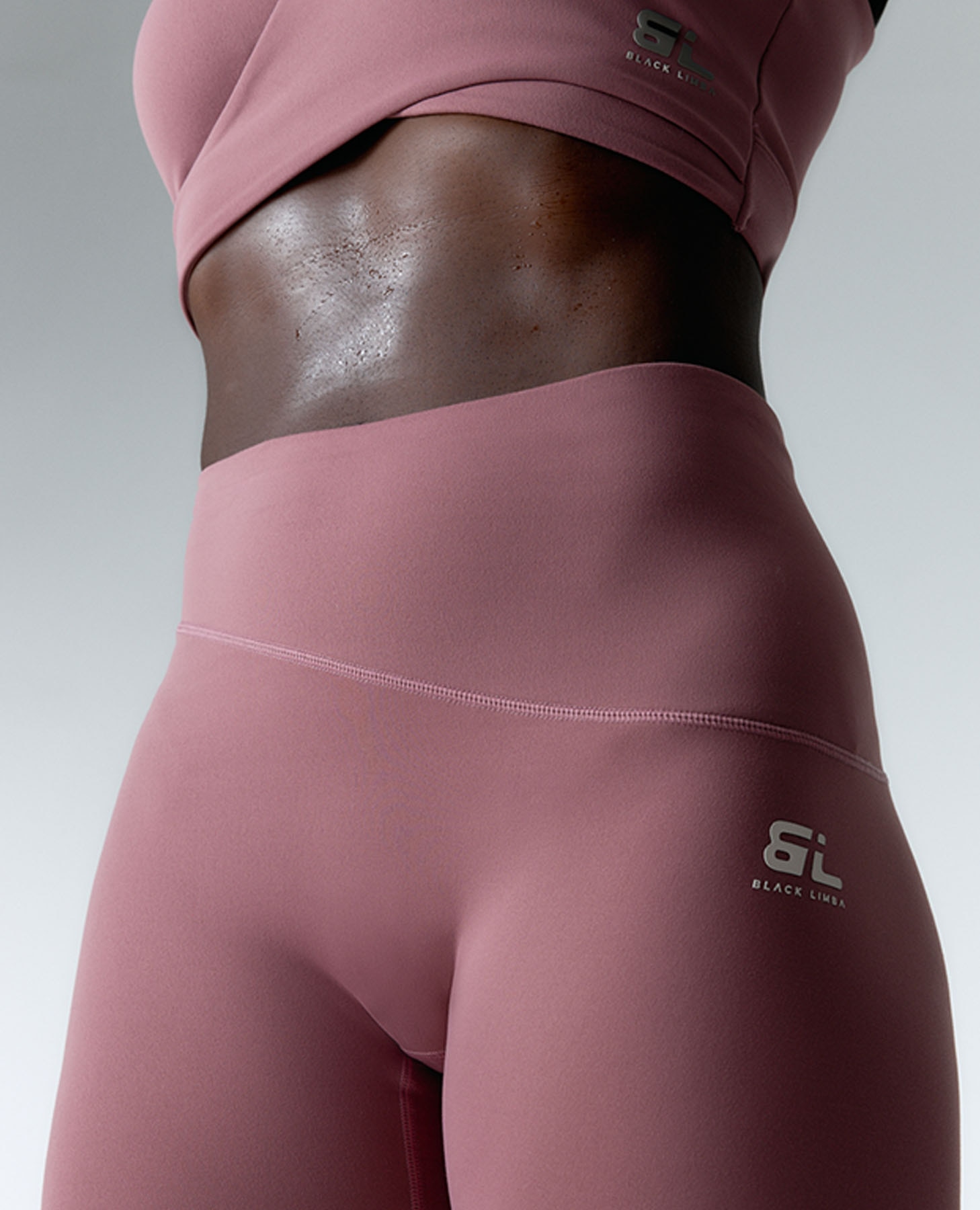 Leggings Desportivos Efeito Pêssego de Suporte Médio Rosa-4