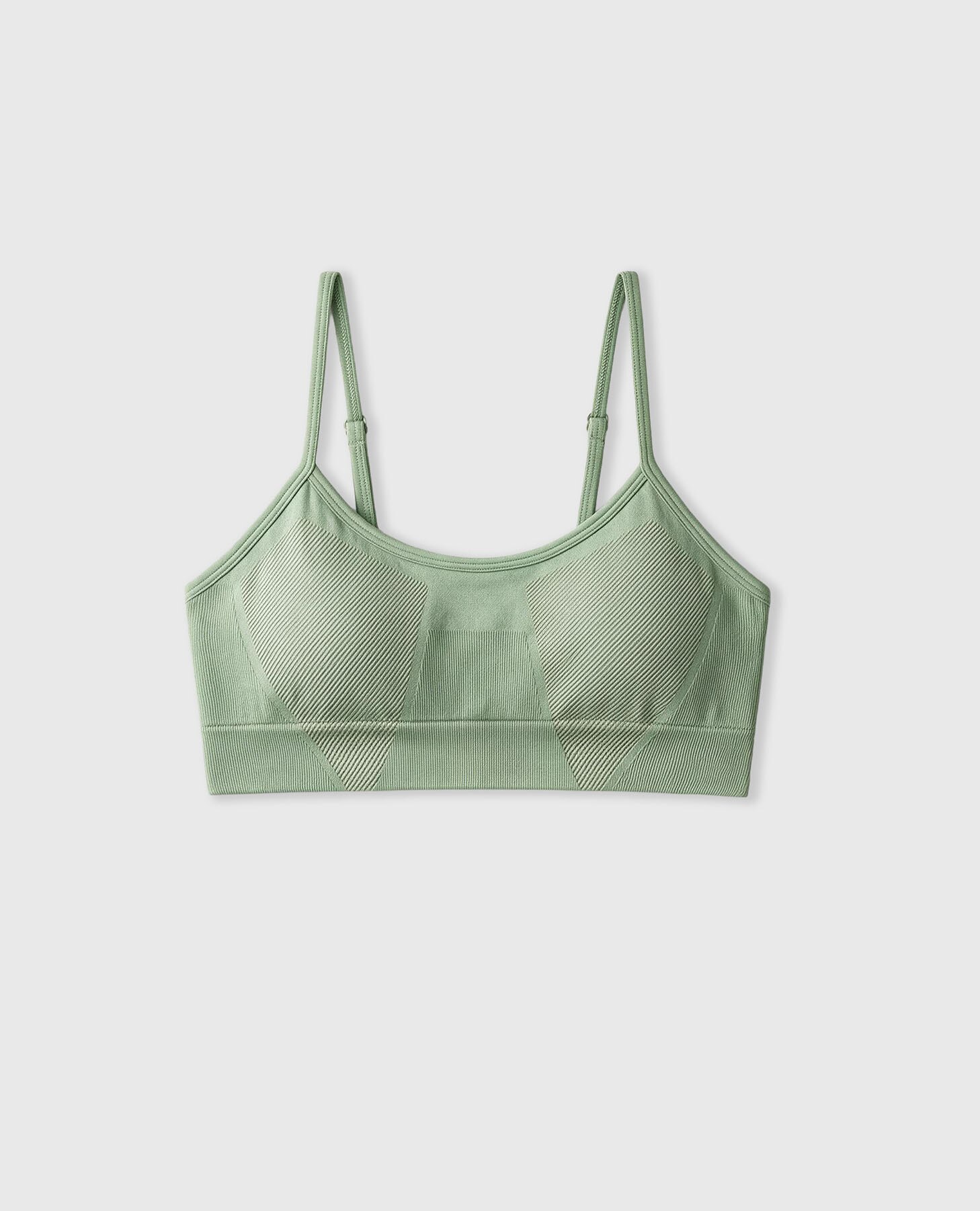 Soutien Desportivo Seamless de Sustentação Média Verde-8