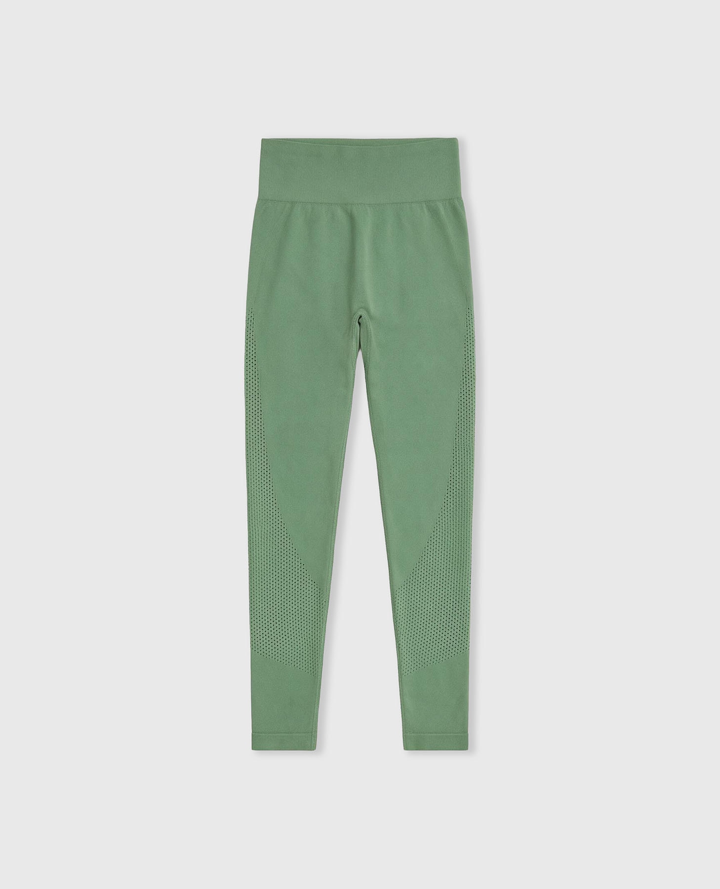 Leggings Desportivos Seamless de Baixa Sustentação Verde-8