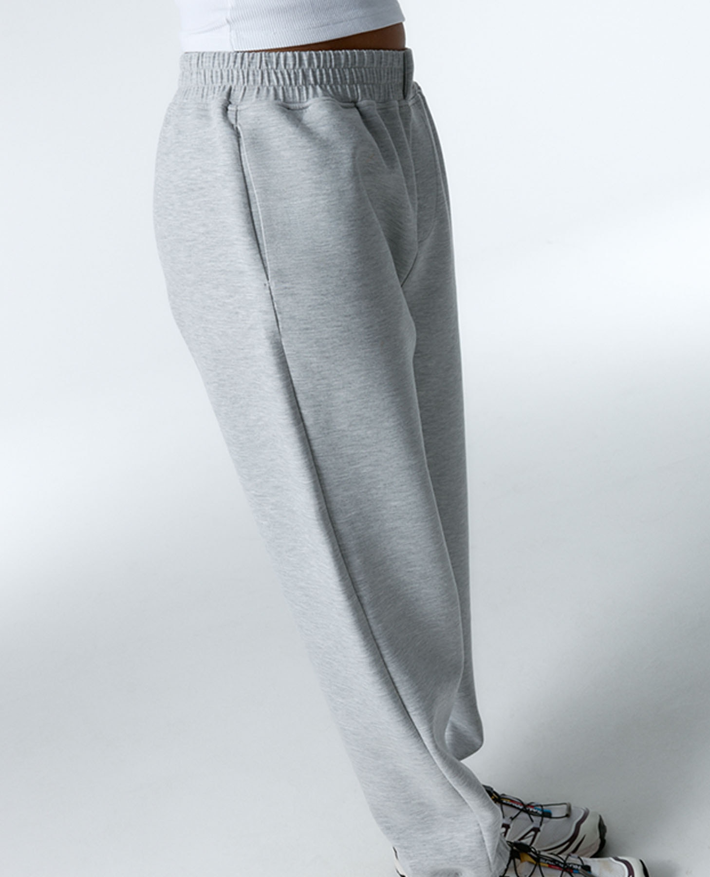 Leggings Desportivos Jaspeados Relaxed Cinzento-4