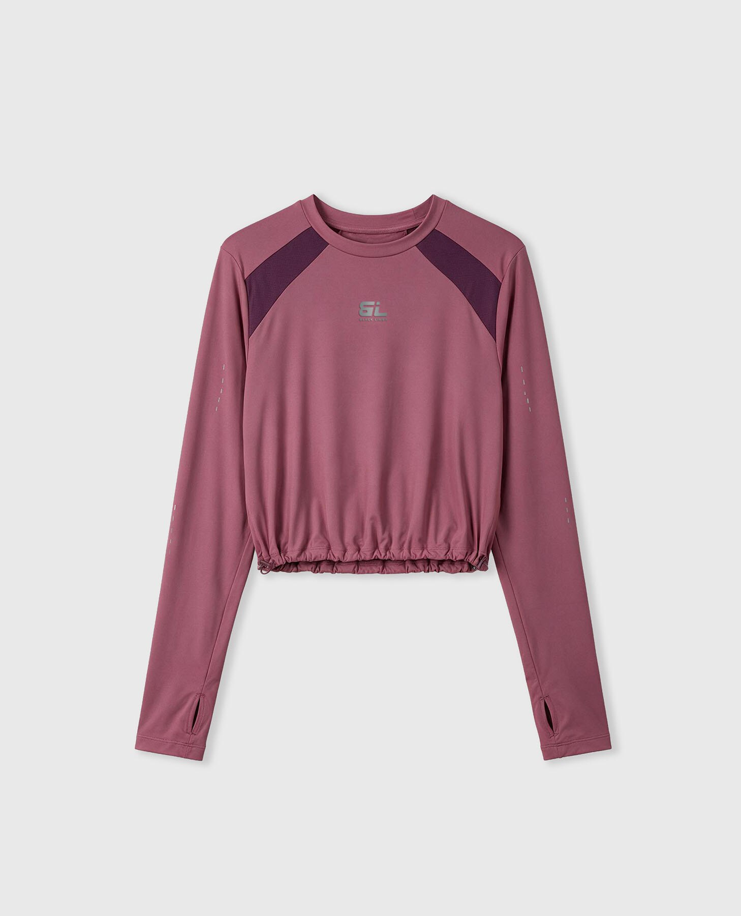 T-shirt Desportiva Cropped com Painéis Semitransparentes Rosa-8