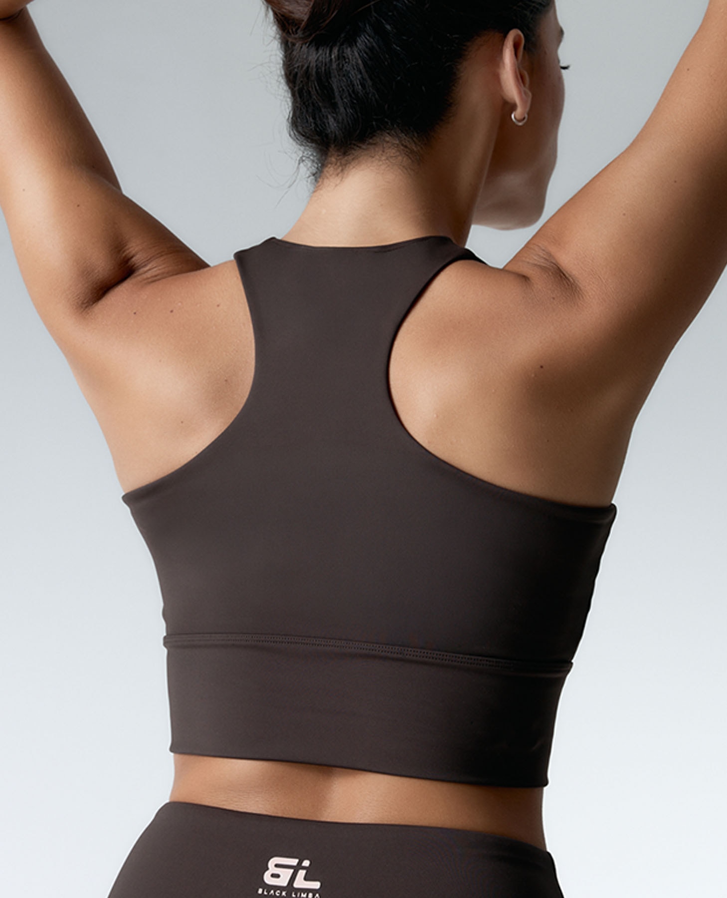 Soutien Desportivo Compressivo de Sustentação Alta Castanho-chocolate-2