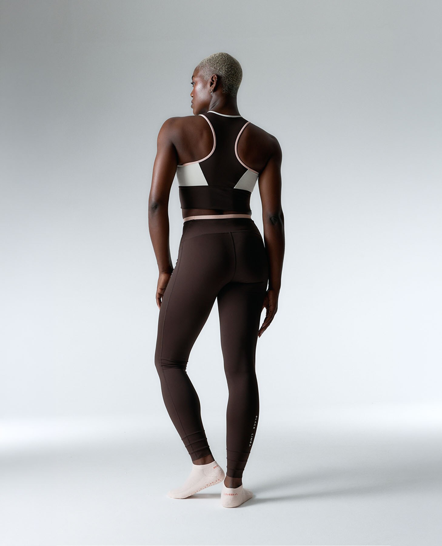 Leggings Desportivos Recortáveis de Alta Sustentação Castanho-chocolate-7