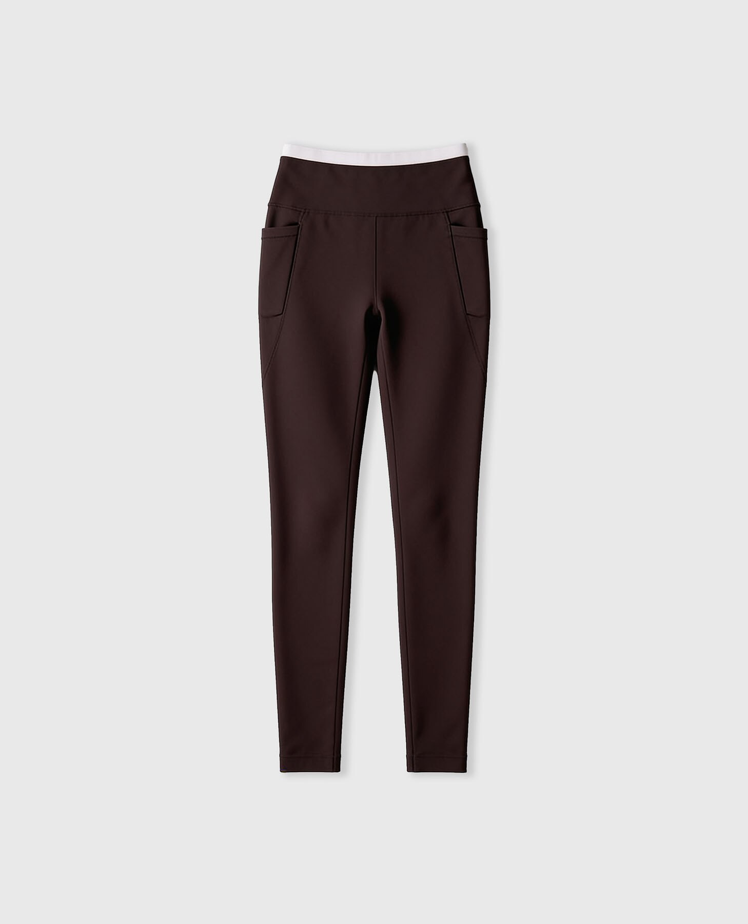 Leggings Desportivos Recortáveis de Alta Sustentação Castanho-chocolate-8