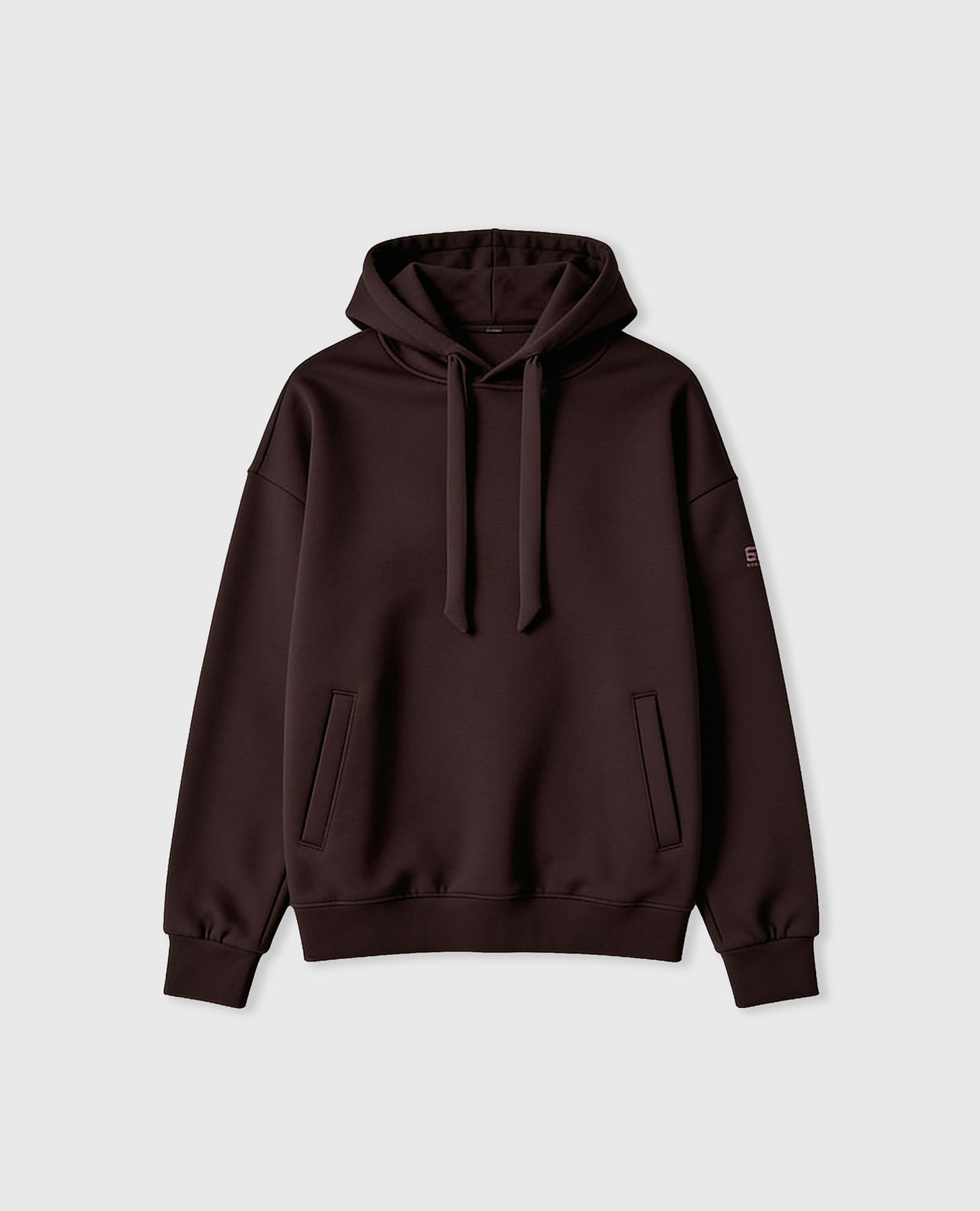 Sweatshirt Desportiva de Tecido Suave com Capuz Castanho-chocolate-7