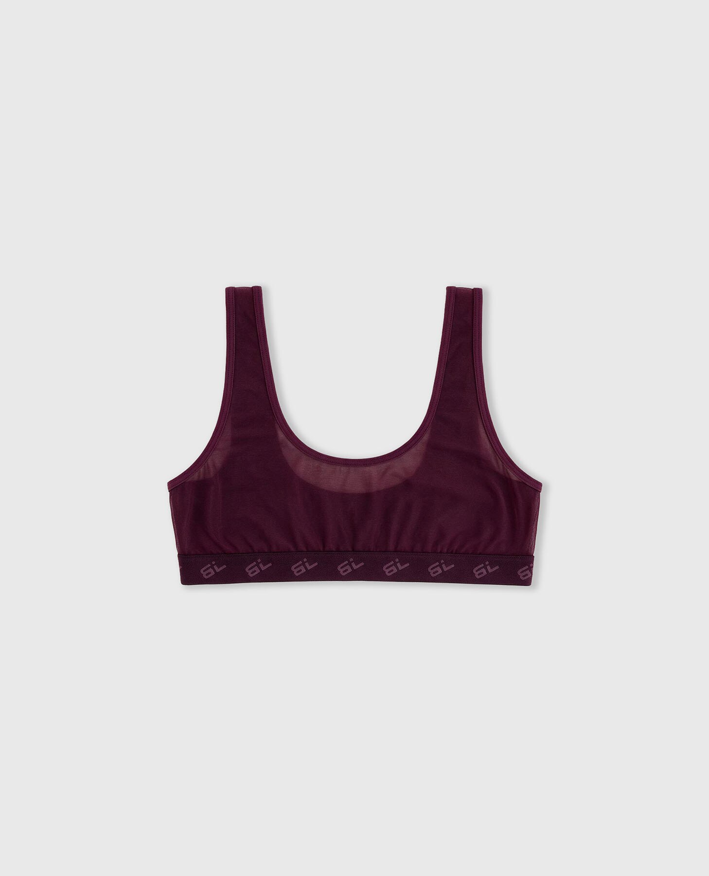 Soutien Bralette Balconette de Mesh Bordeaux-8