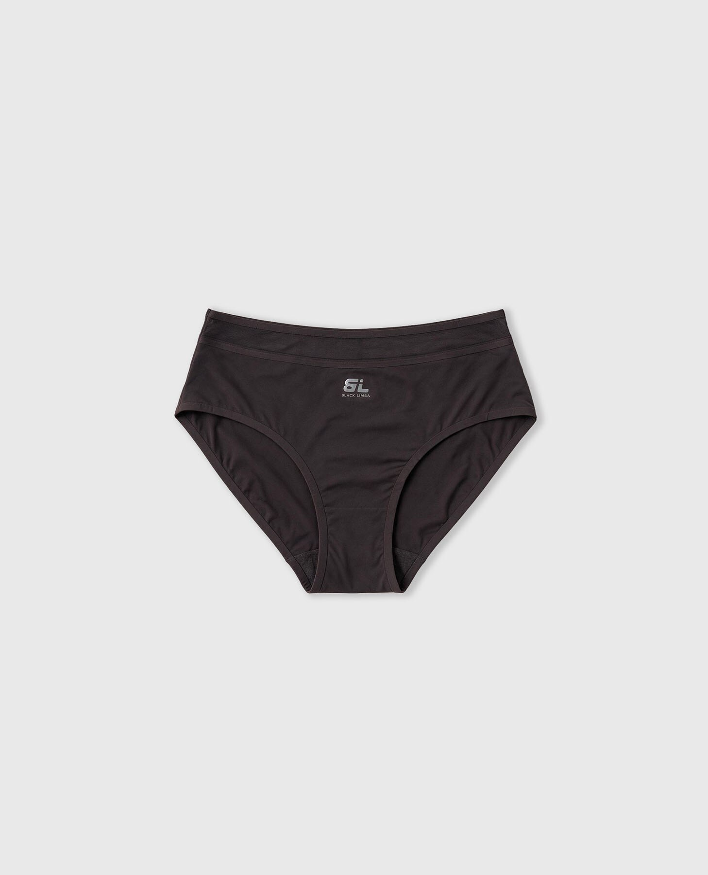 Cueca Alta em Mescla de Microfibra e Mesh Castanho-chocolate-7