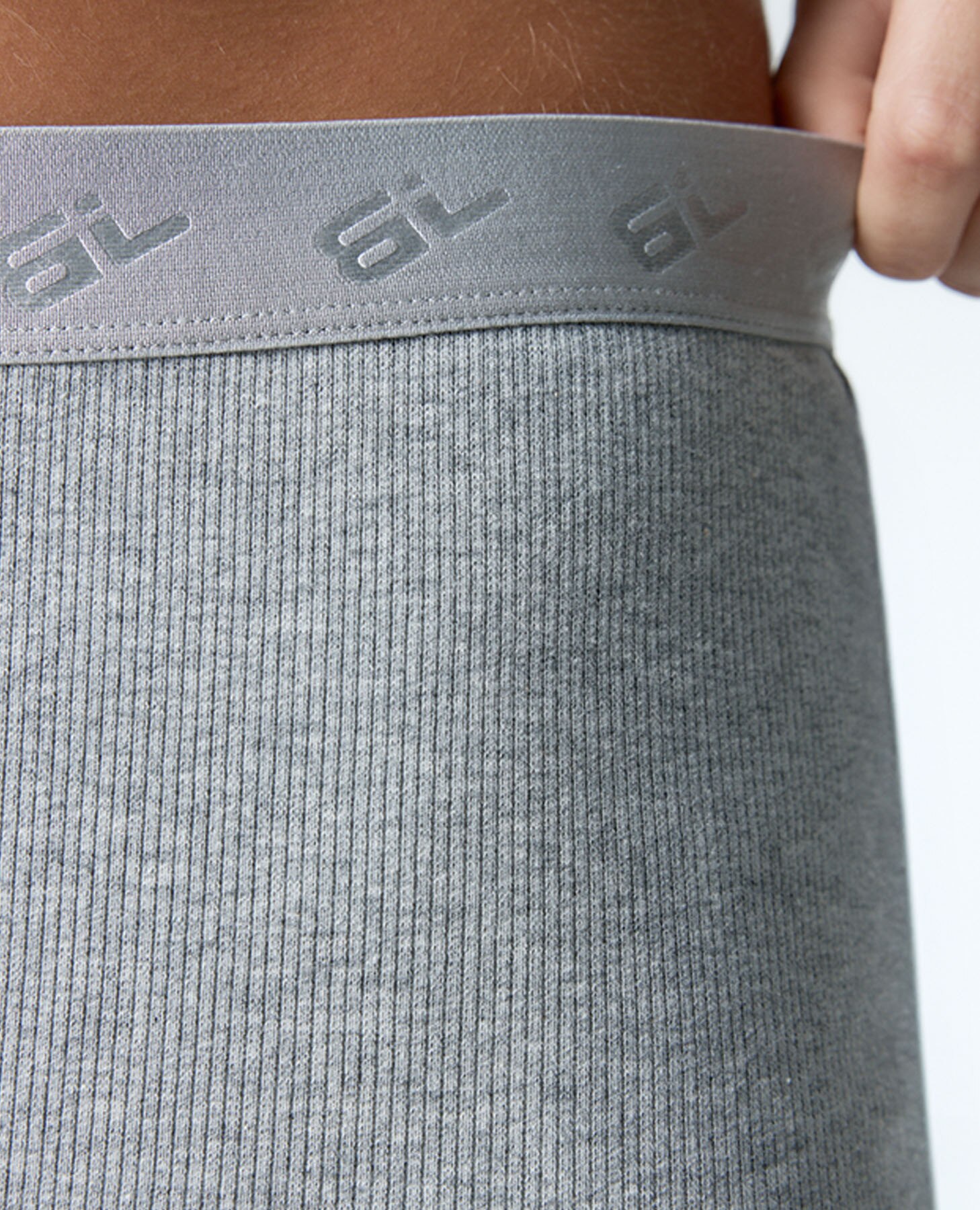 Culotte de Algodão Liso Cinzento-3
