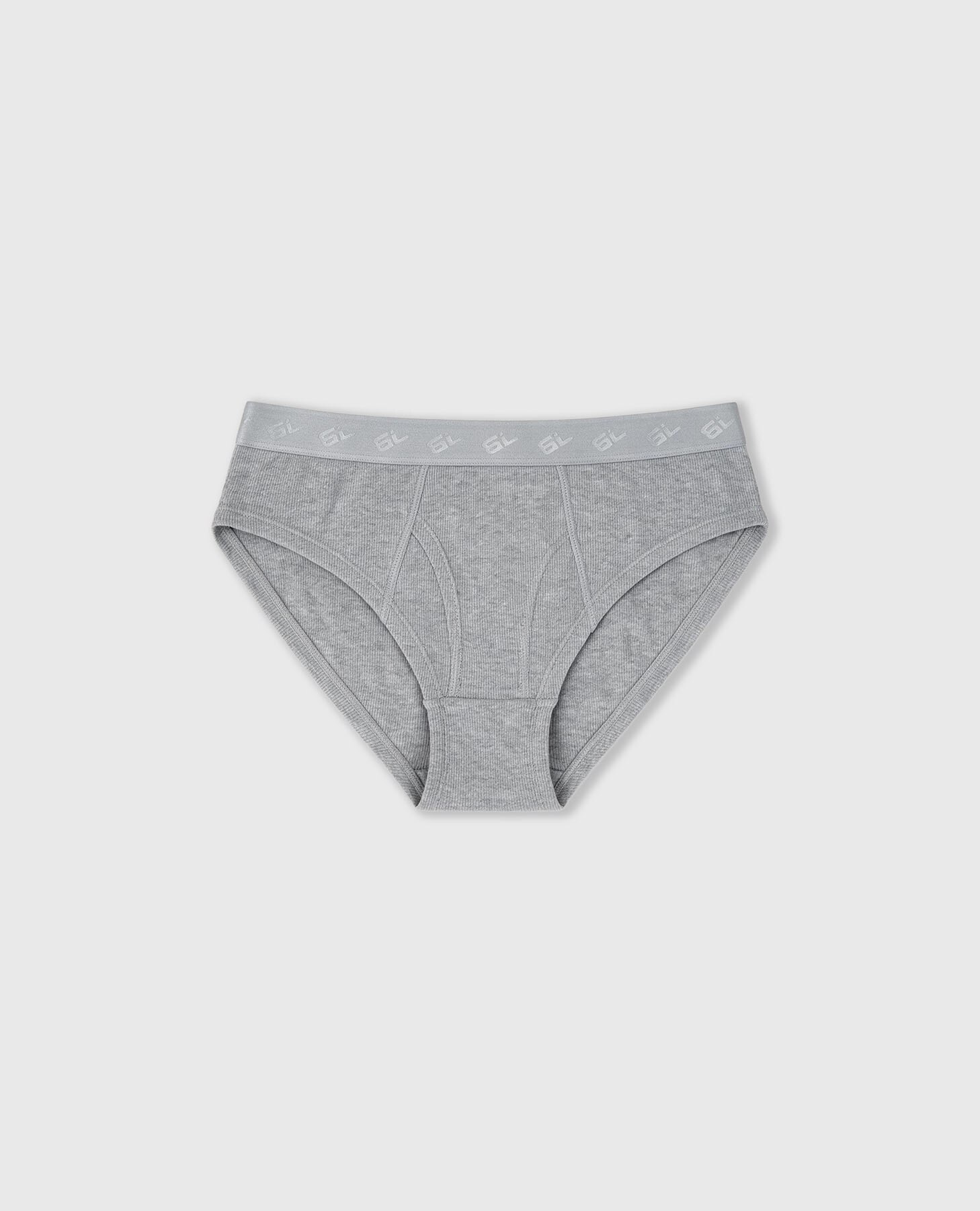 Culotte de Algodão Relaxed Fit Cinzento-8