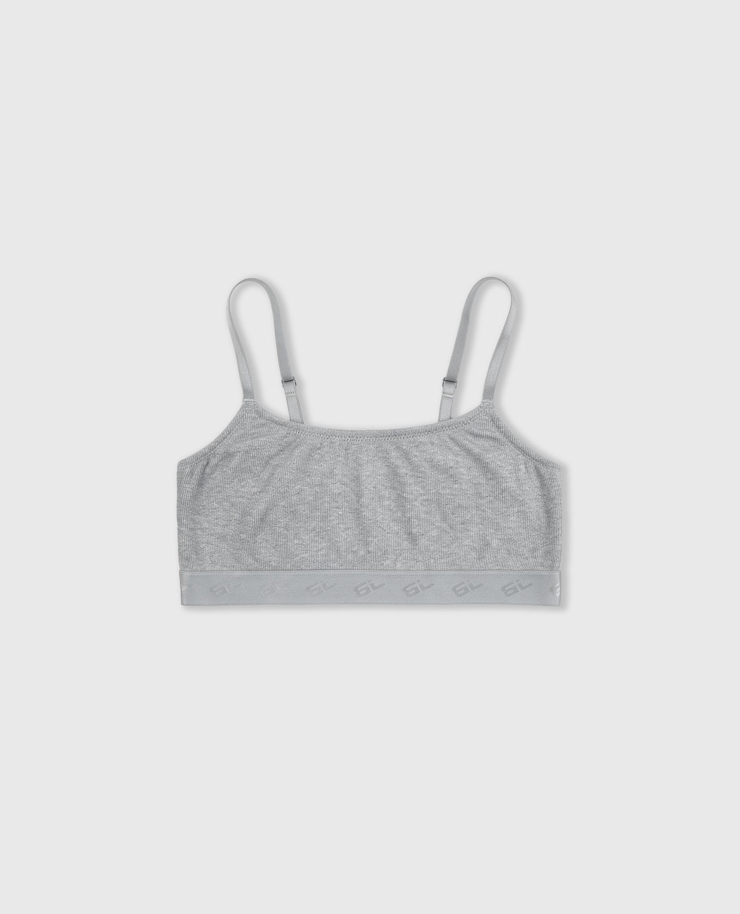 Soutien Bralette Balconette de Algodão Cinzento-8