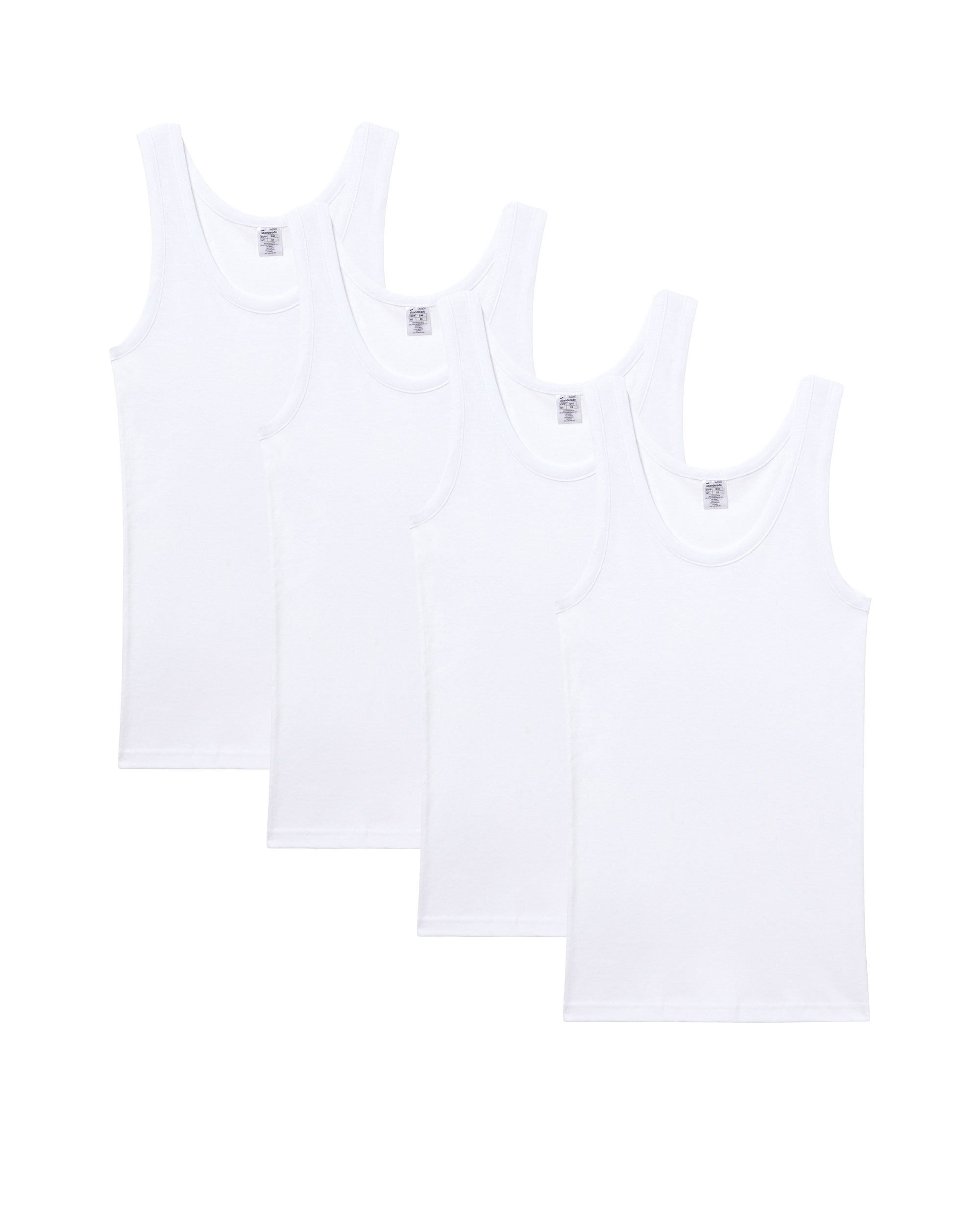 Pack de Quatro T-shirts Interiores de Alças Branco-1