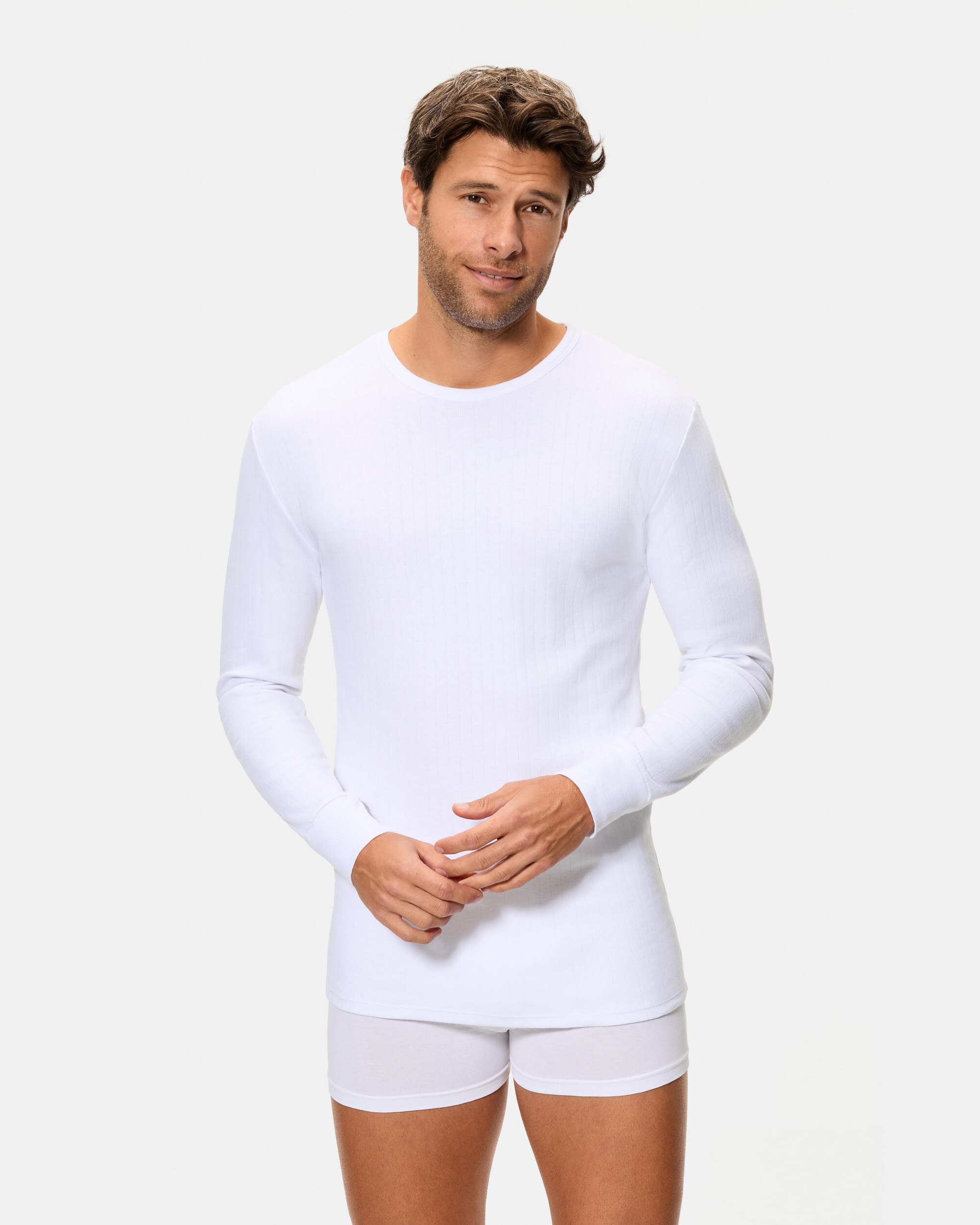 Pack de Duas T-shirts Interiores de Manga Comprida Branco-2