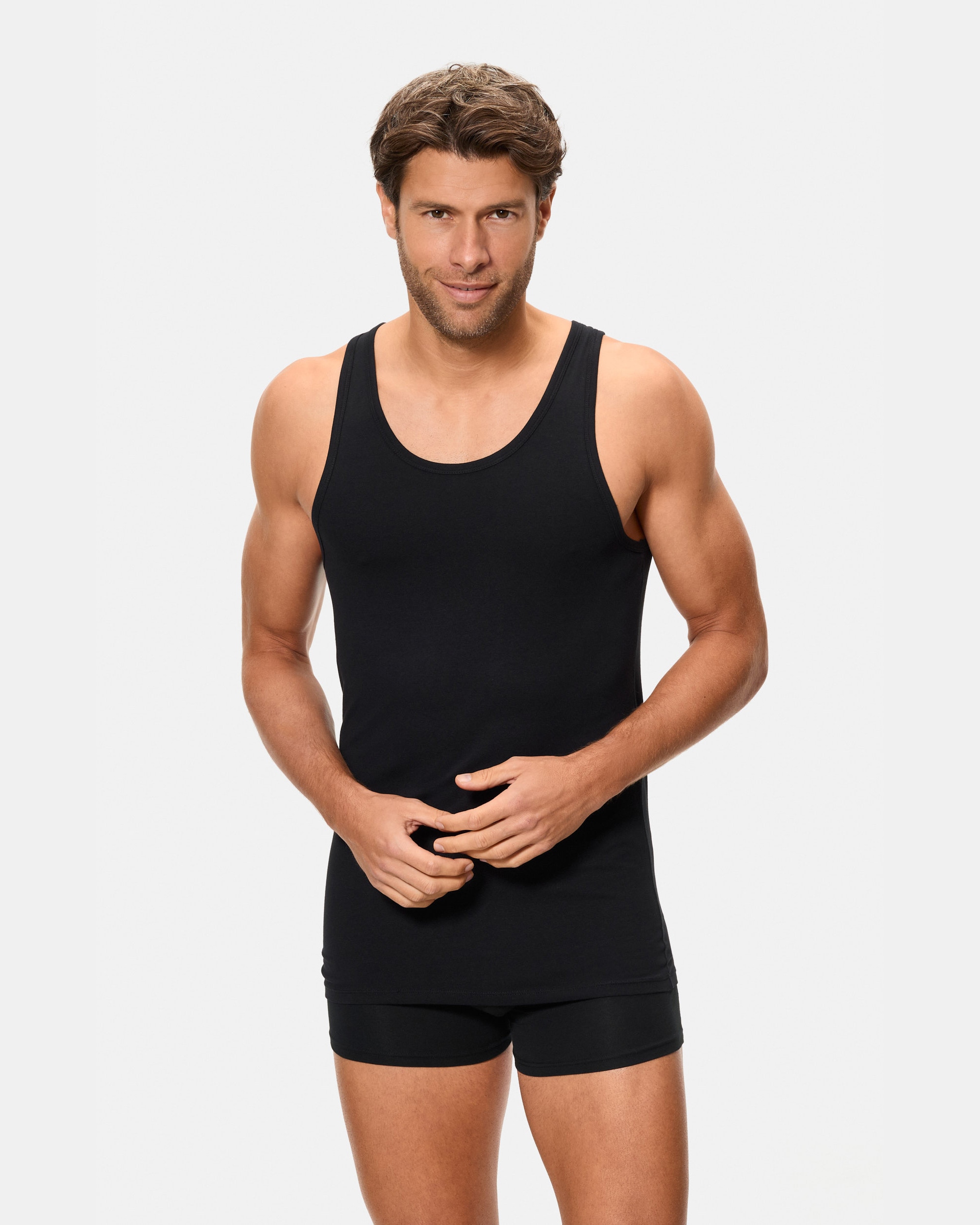 T-shirt Interior de Alças Preto-1