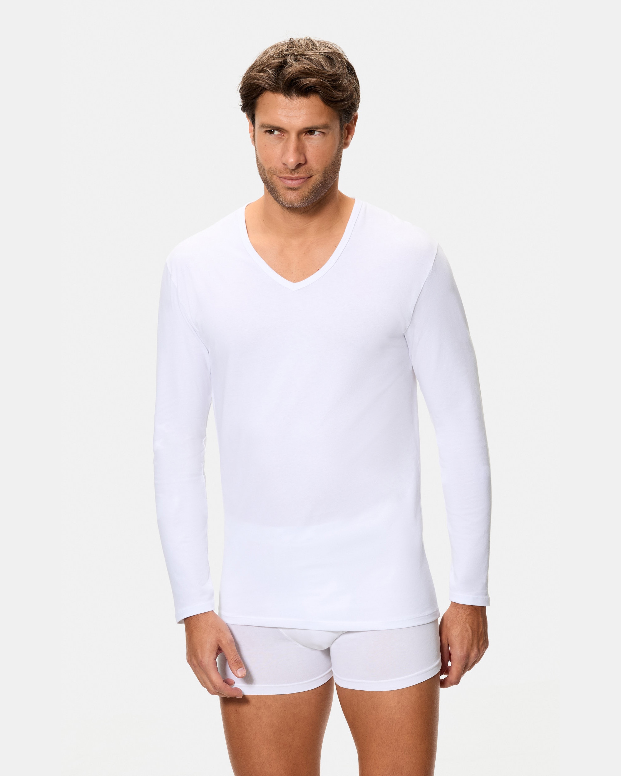 T-shirt Interior de Manga Comprida Branco-1