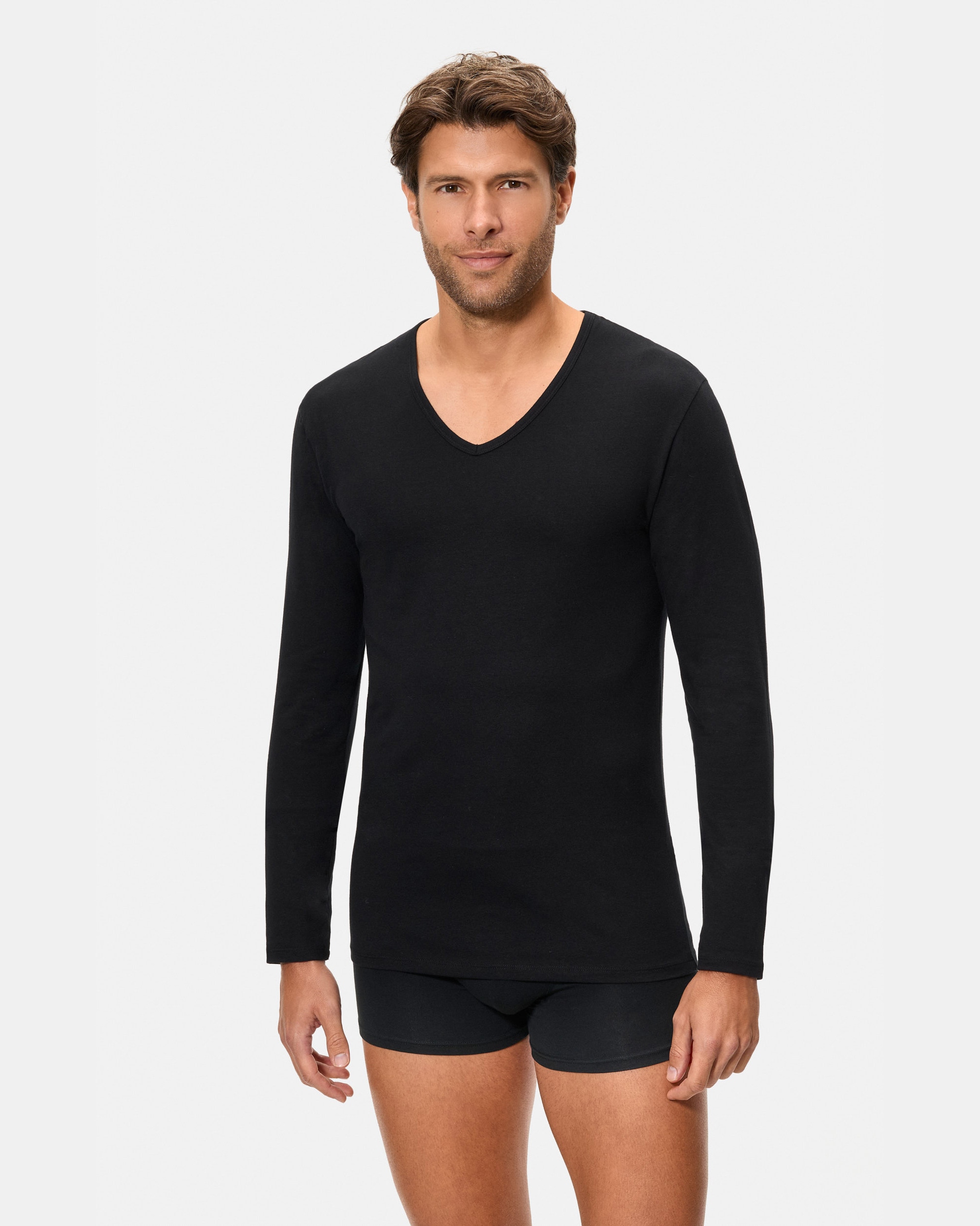 T-shirt Interior de Manga Comprida Preto-4