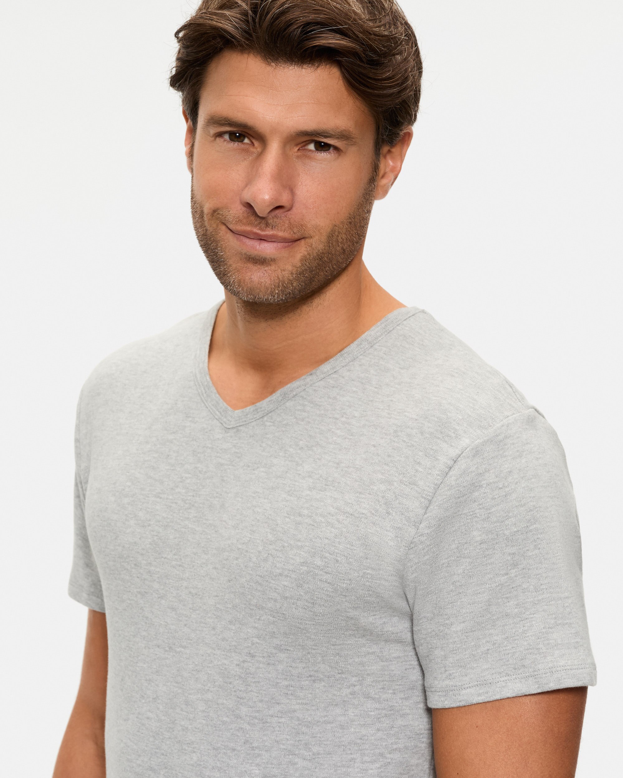 T-shirt Interior Térmica de Algodão de Manga Curta Cinzento-3