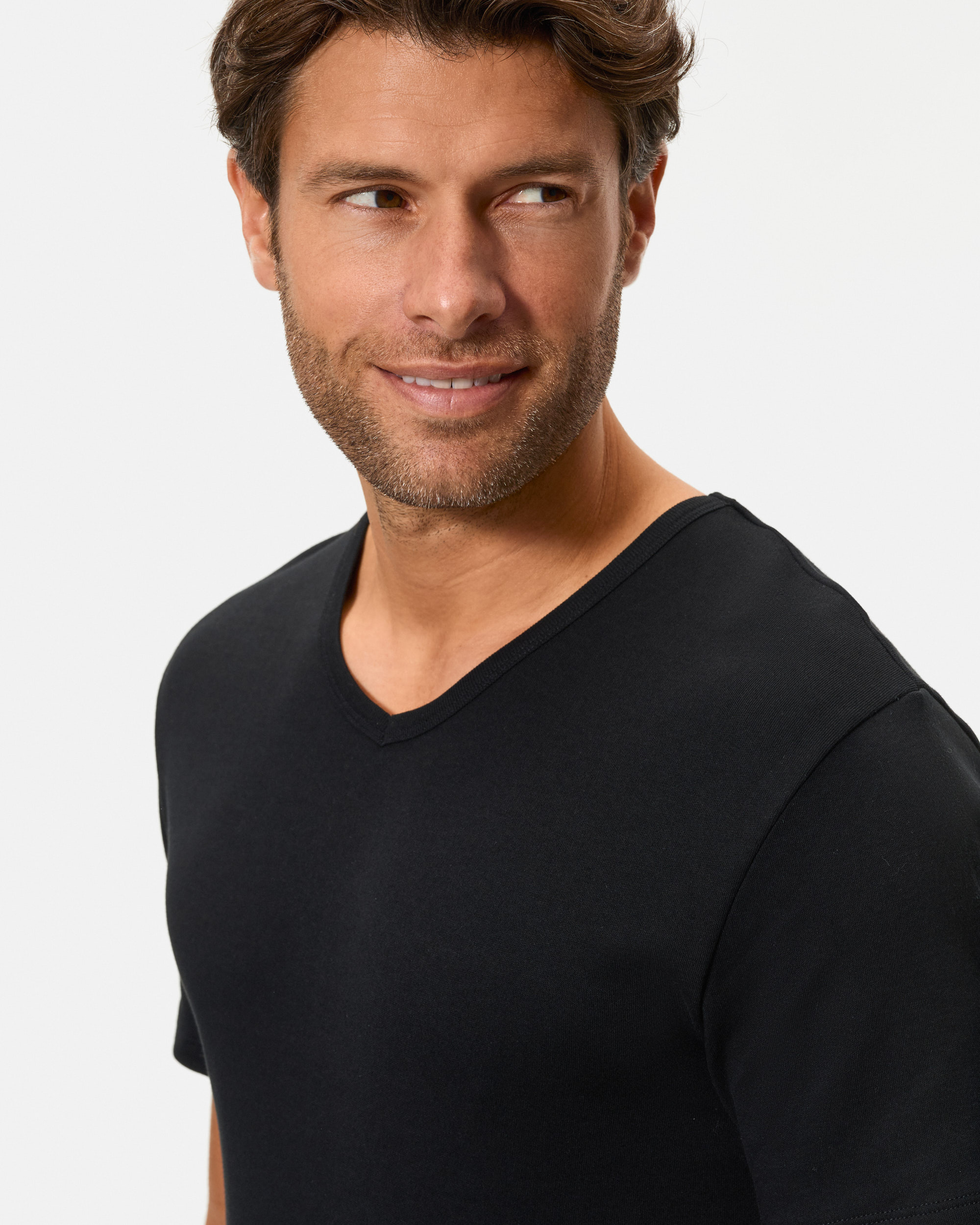 T-shirt Interior Térmica de Algodão de Manga Curta Preto-3