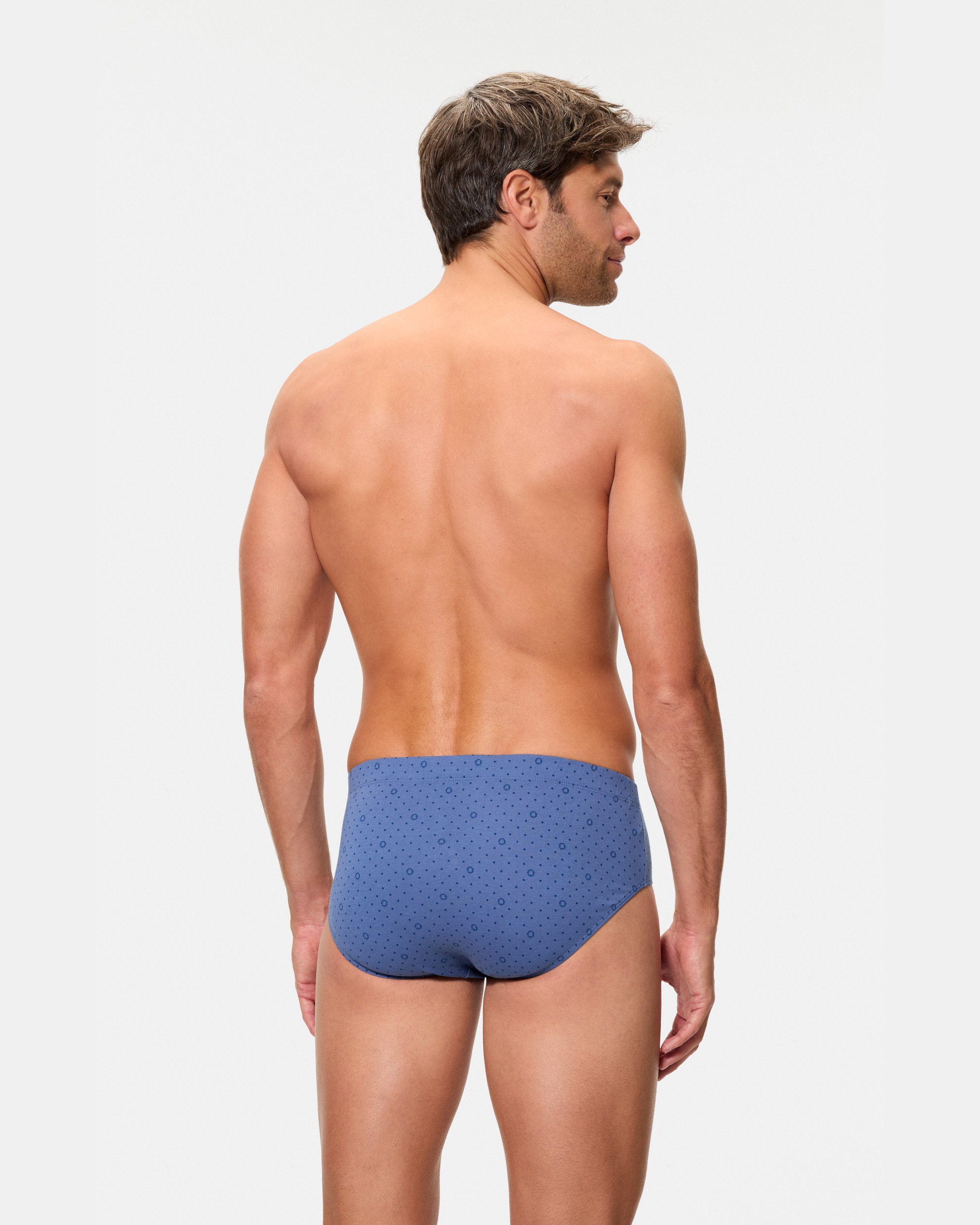 Pack de Três Slips Semicurtos com Estampados Azul-3