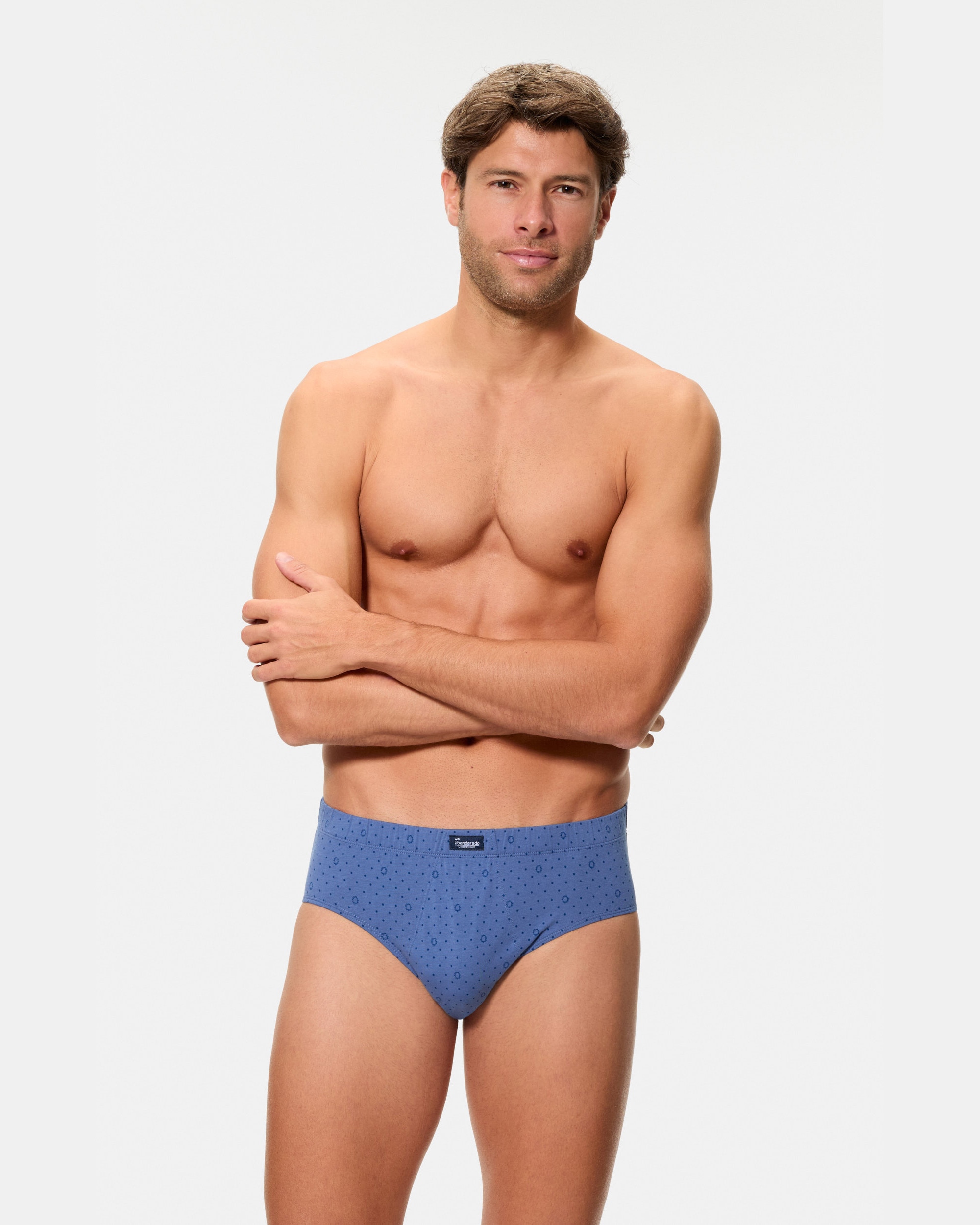 Pack de Três Slips Semicurtos com Estampados Azul-5