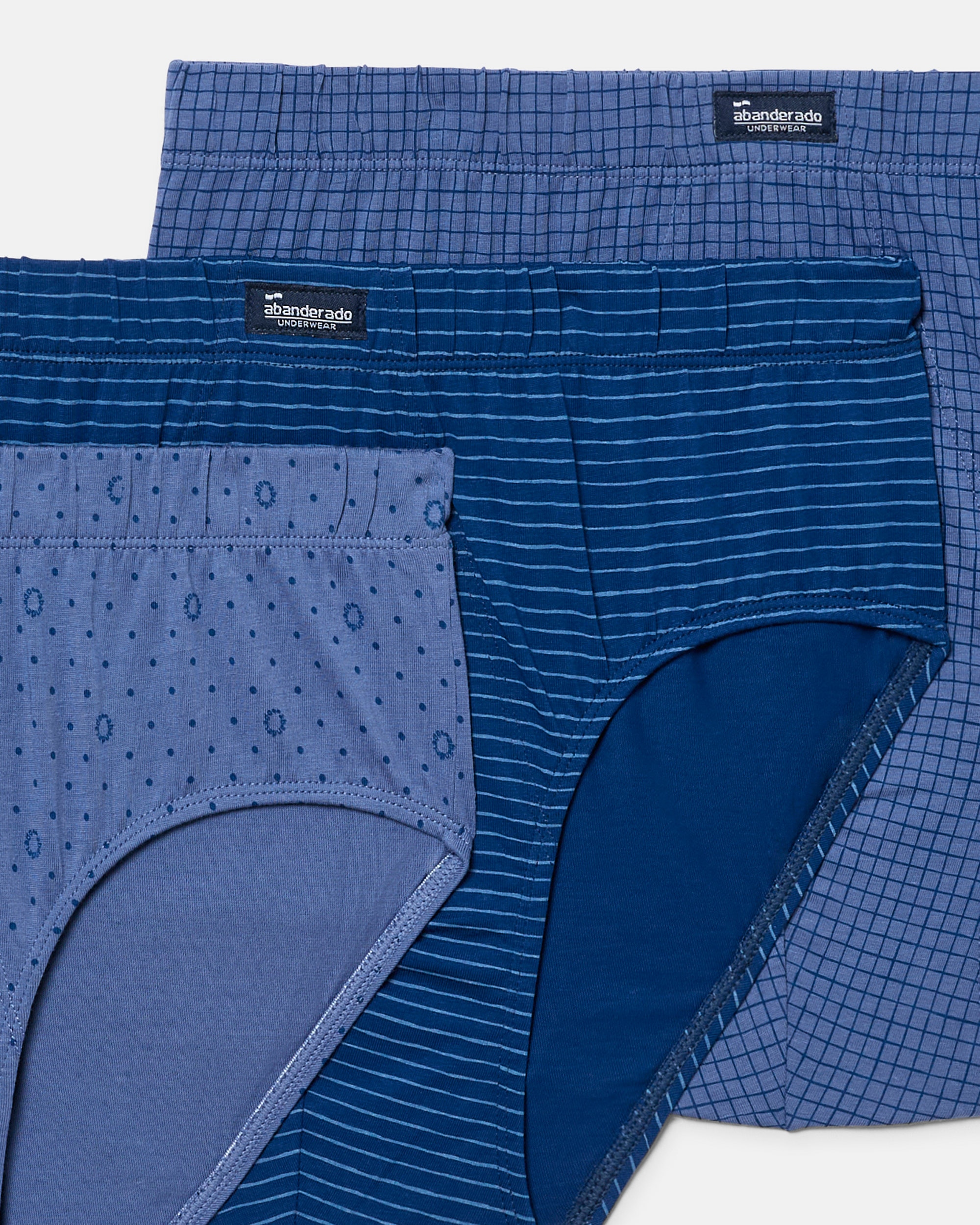 Pack de Três Slips Semicurtos com Estampados Azul-6