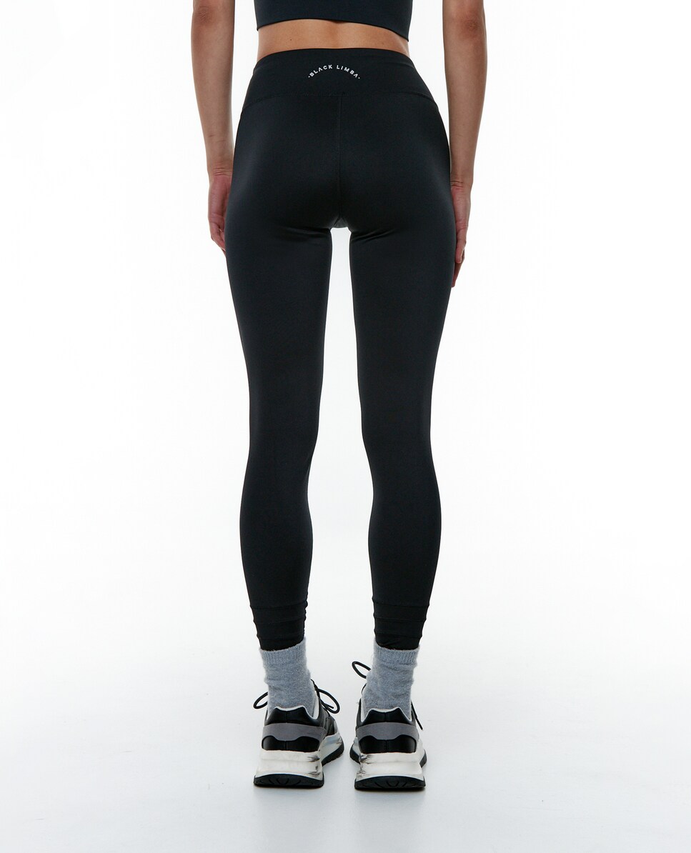 Leggings Desportivos Compressivos de Cintura Alta Cruzada Preto-2