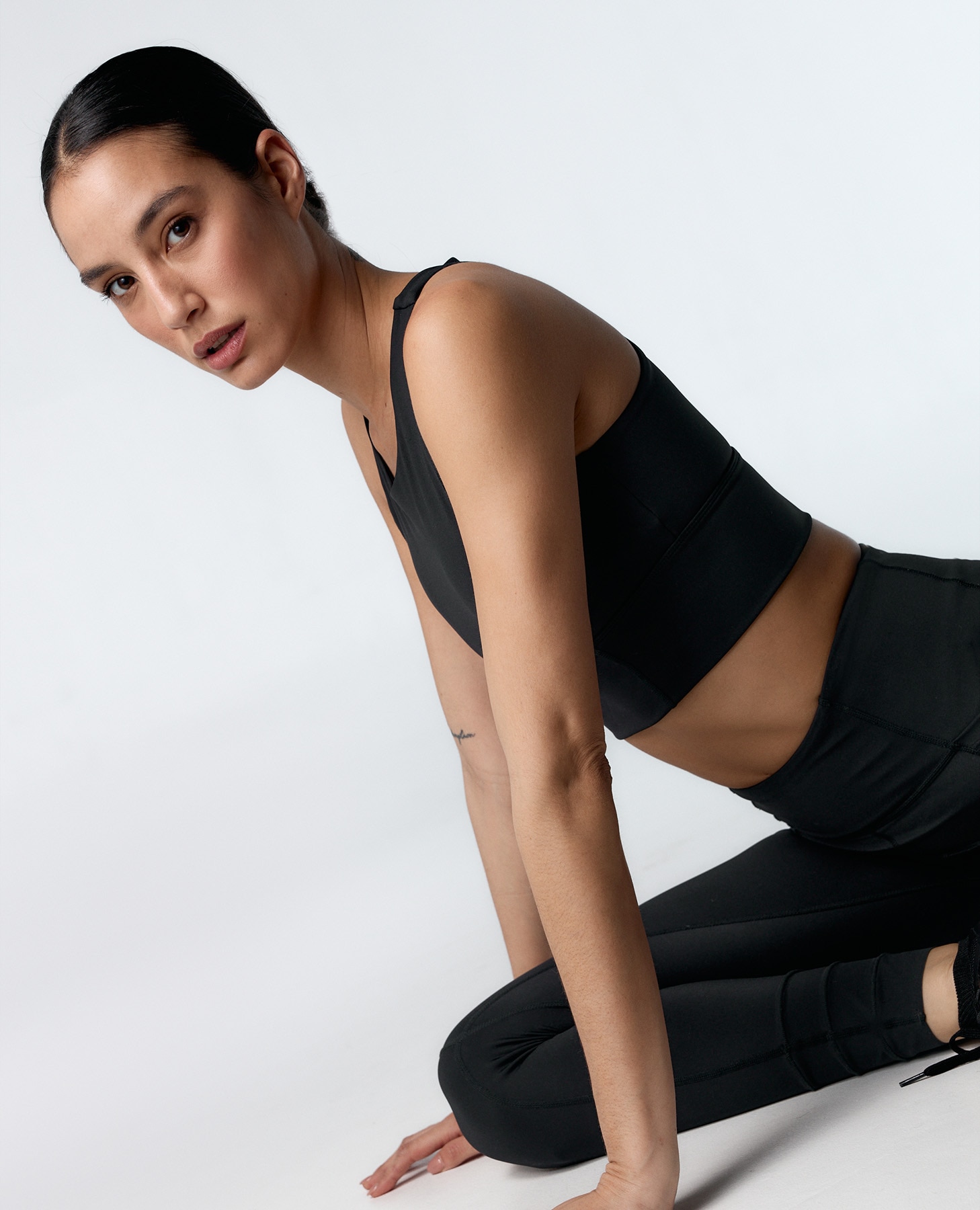 Leggings Desportivos Recortáveis e Compressivos Preto-5