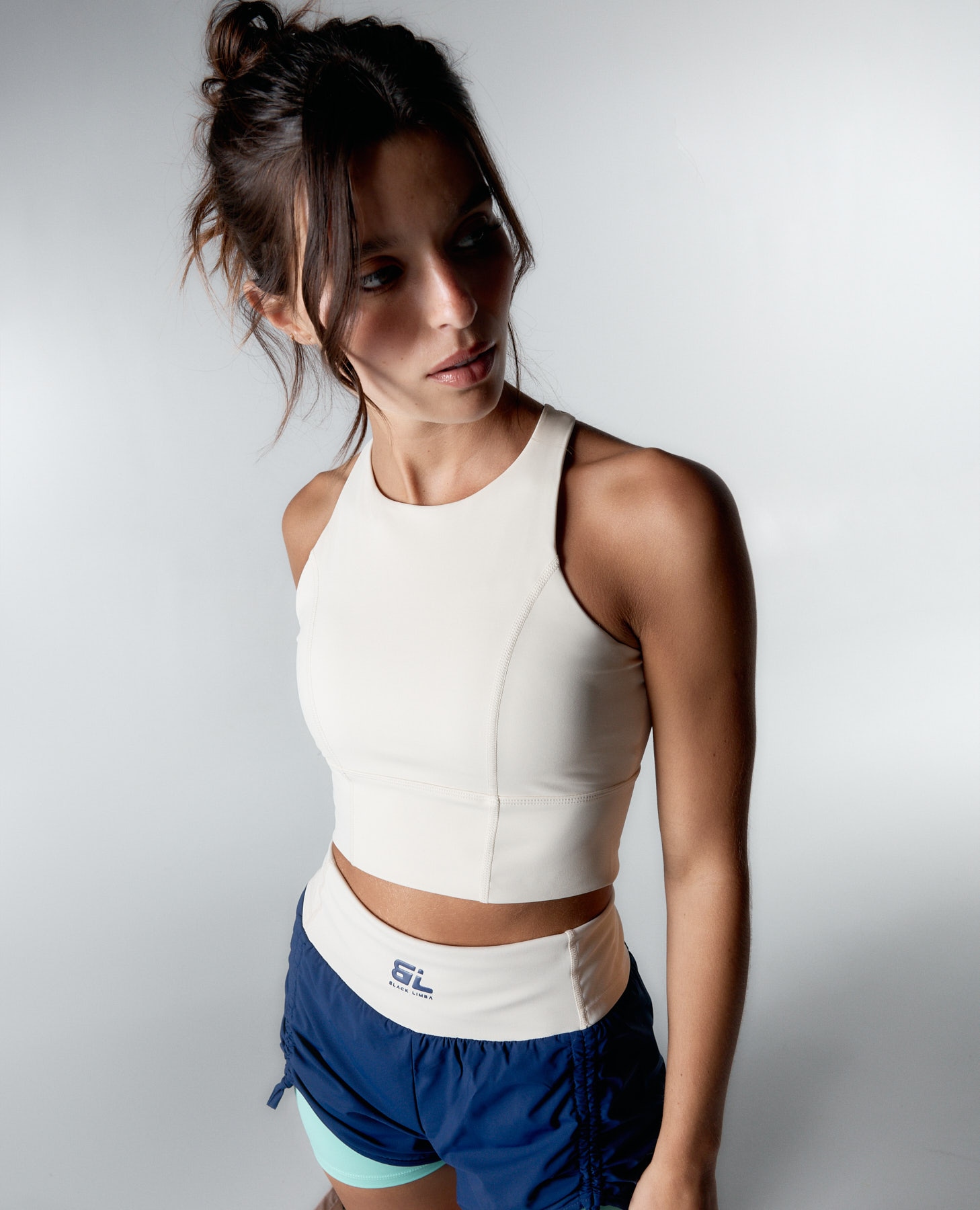 Soutien Desportivo Compressivo de Sustentação Alta Creme-1