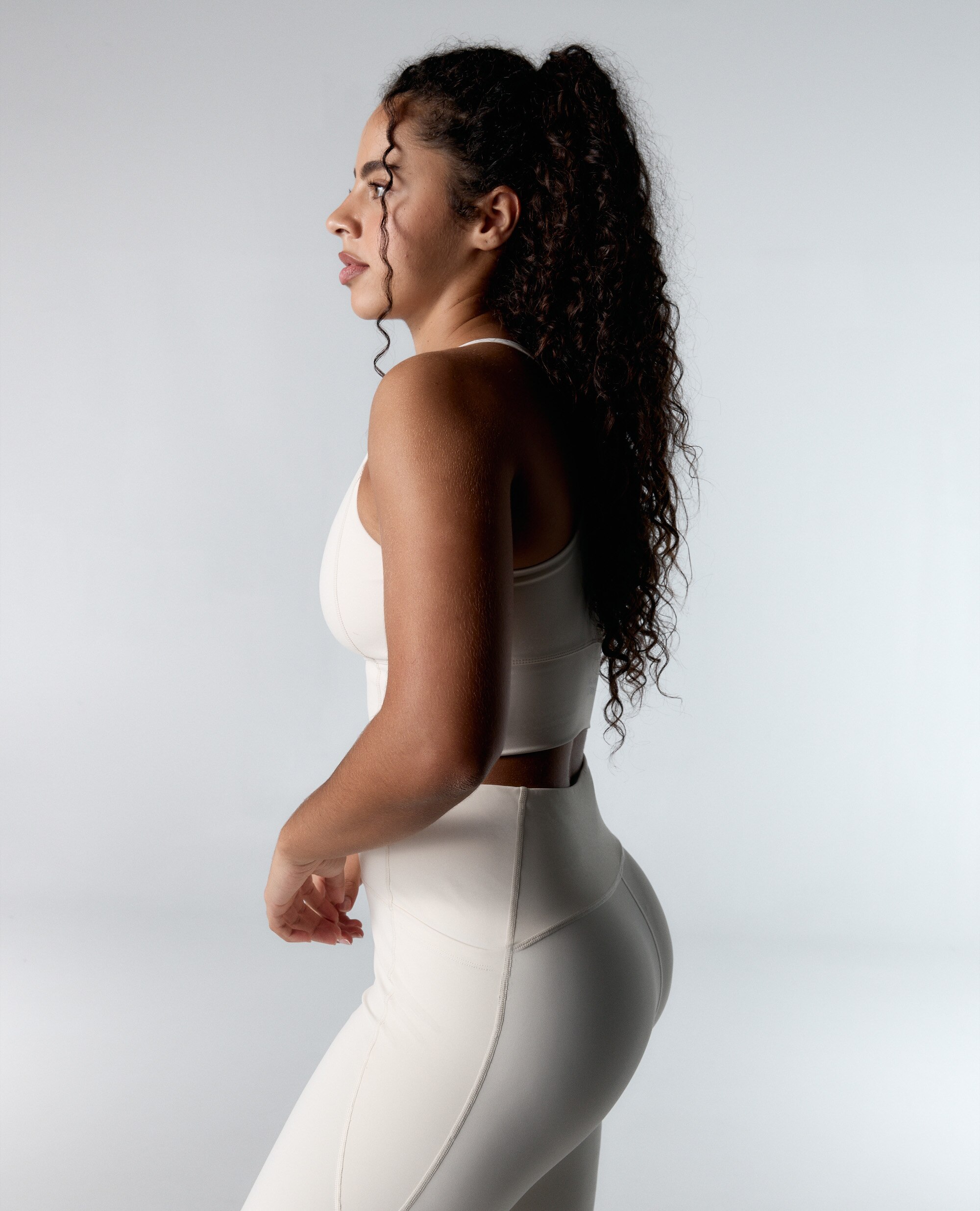Soutien Desportivo Compressivo de Sustentação Alta Creme-6