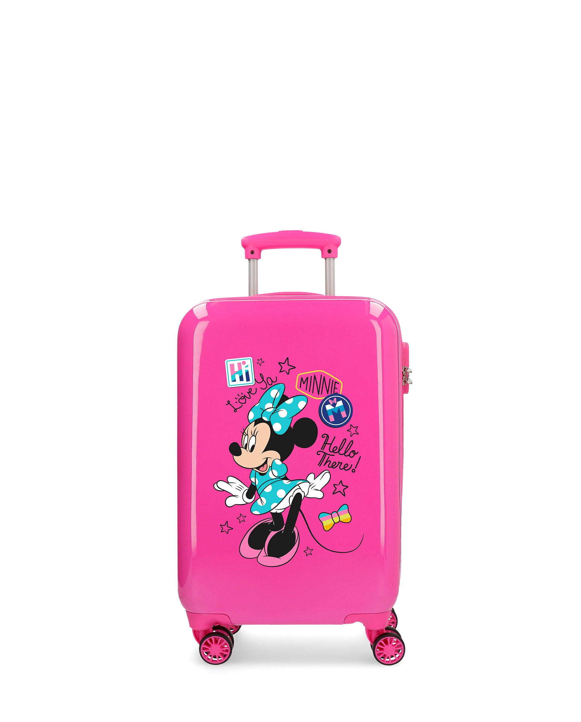 Mala de Cabine Infantil Enjoy Minnie Hi Love Rígida com Capacidade de 34l Fúcsia-1