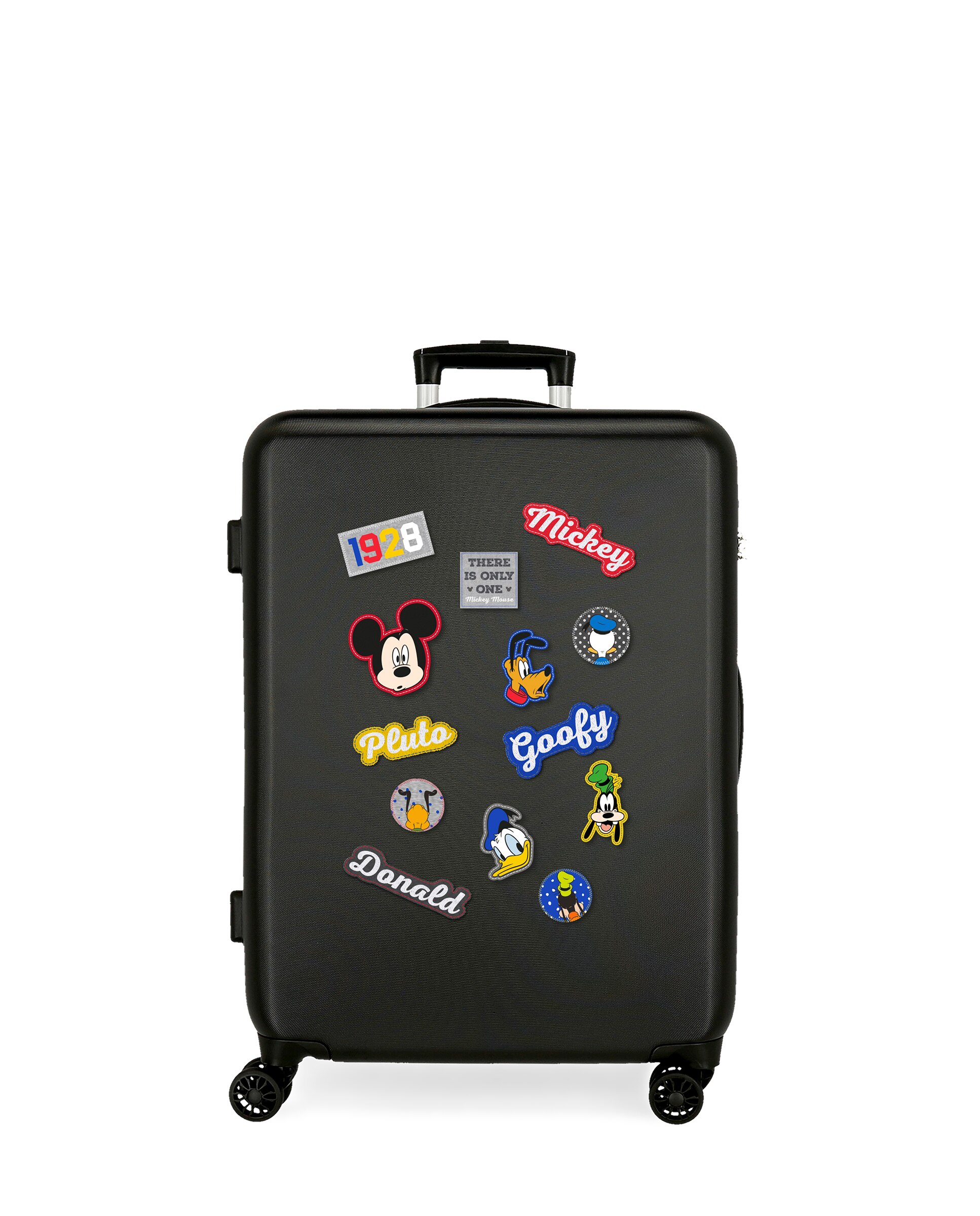 Mala Média Mickey Rígida 68cm Personagens Rígida com Capacidade de 70l Preto-1
