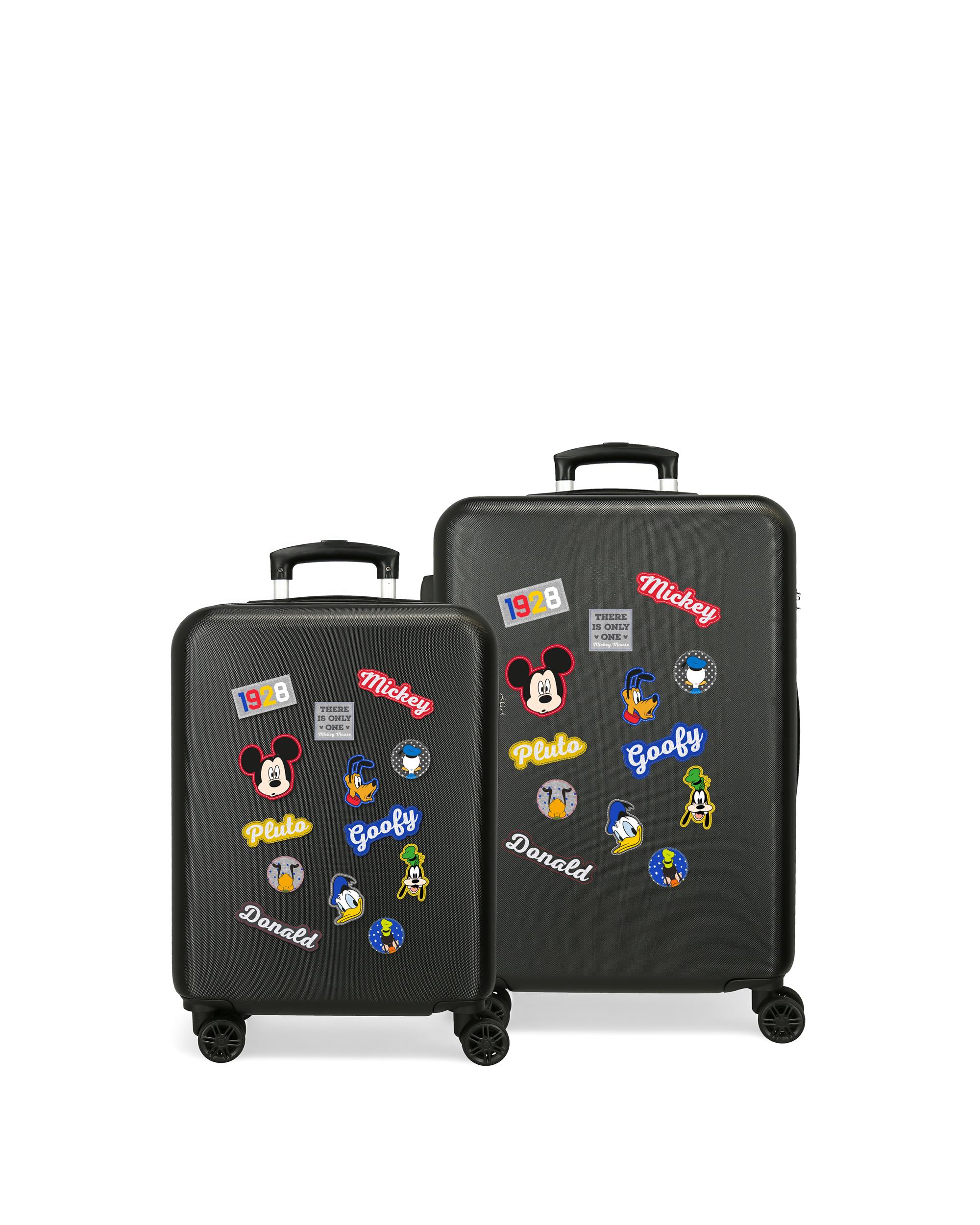 Conjunto de Malas Mickey Rígidas 55-68cm Personagens Rígida com Capacidade de 104l Preto-1