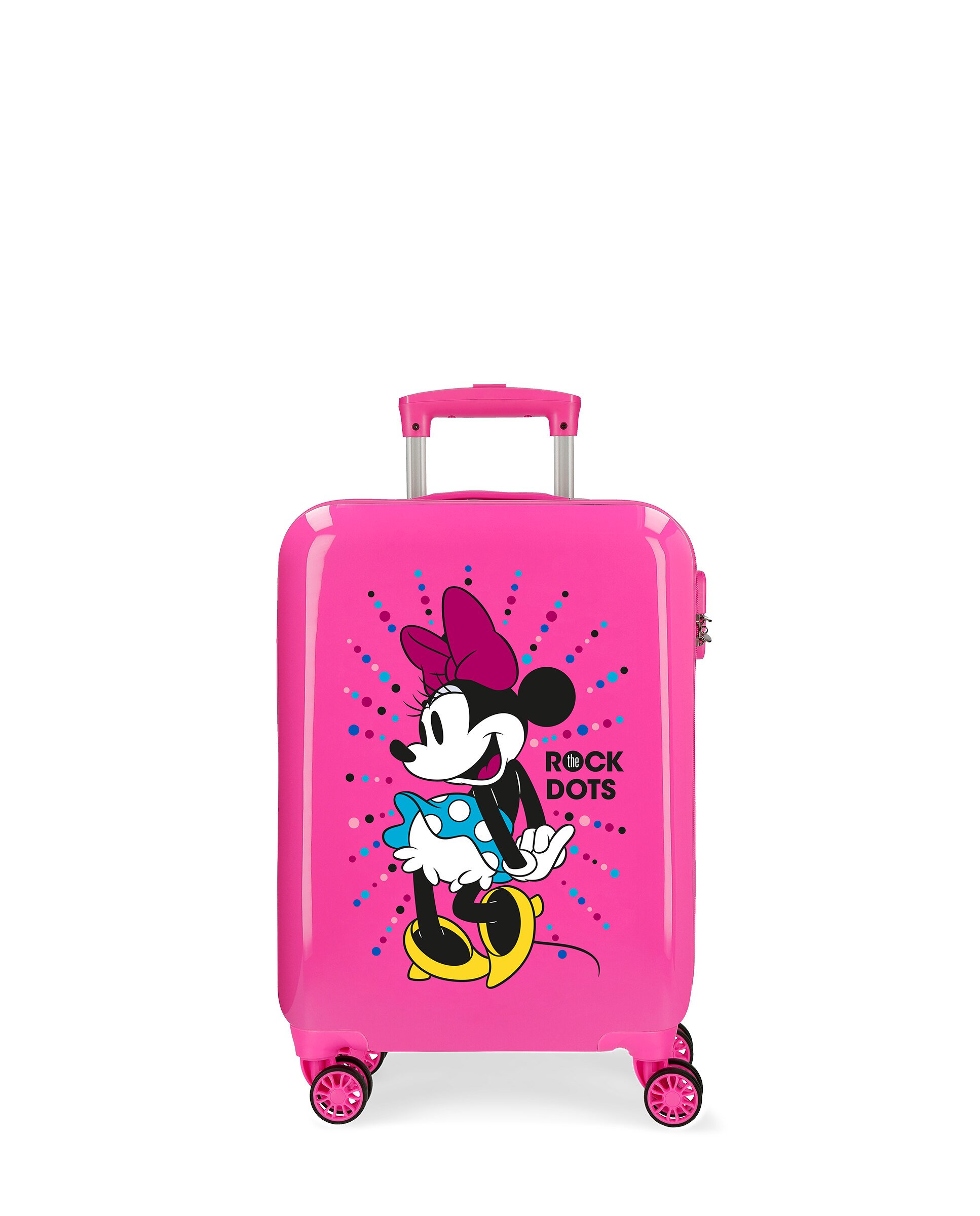 Mala de Cabine Infantil Minnie Rígida Rock Dots Rígida com Capacidade de 34l Fúcsia-1