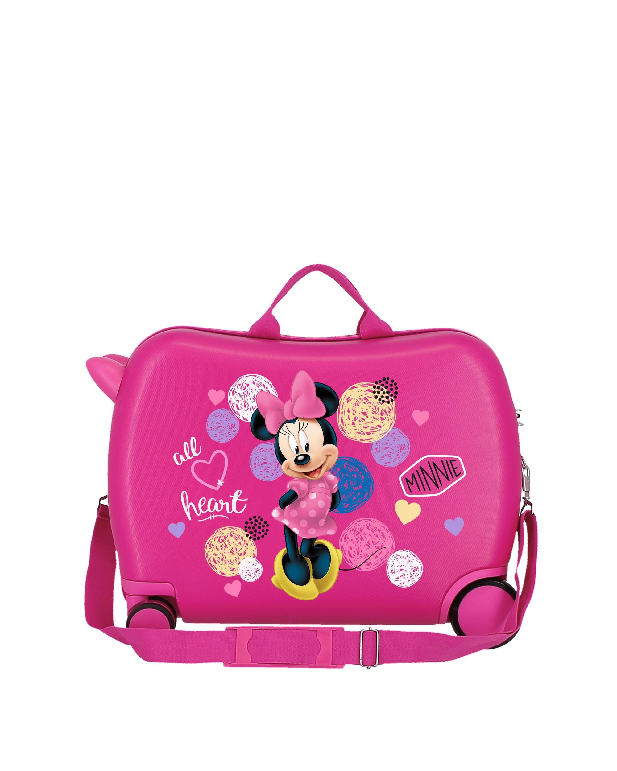 Mala de Cabine Infantil Minnie Love Rígida com Capacidade de 34l Rosa / Verde-3