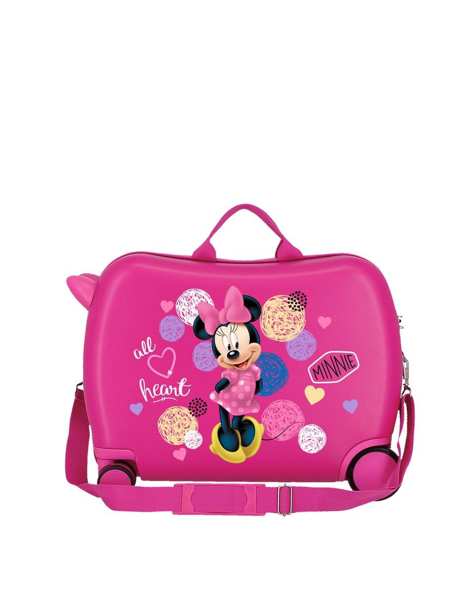 Mala de Cabine Infantil Minnie Love Rígida com Capacidade de 34l Rosa / Verde-3